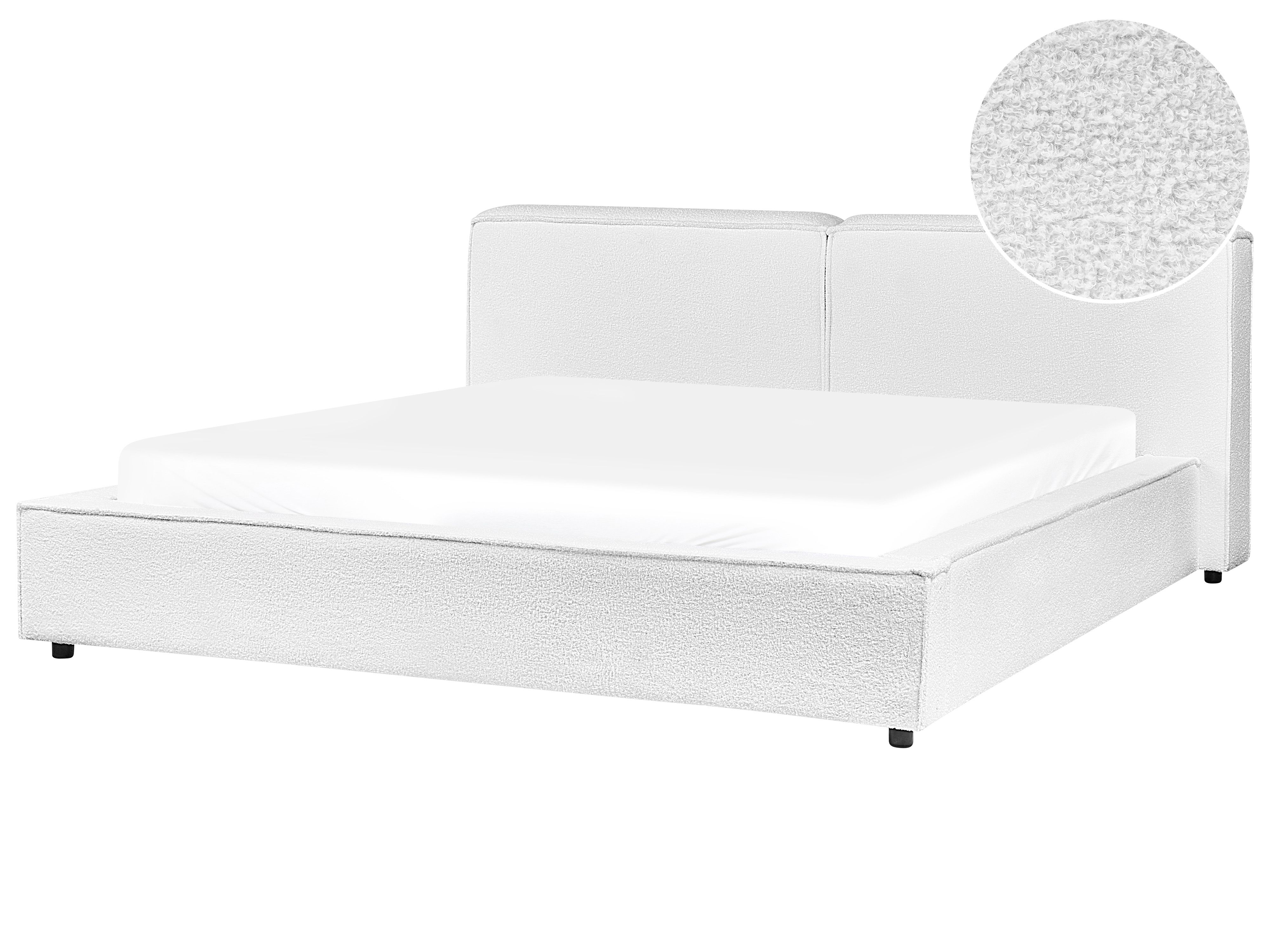 Waterbed Boucle LINARDS 180 x 200 cm (EU Super King) White