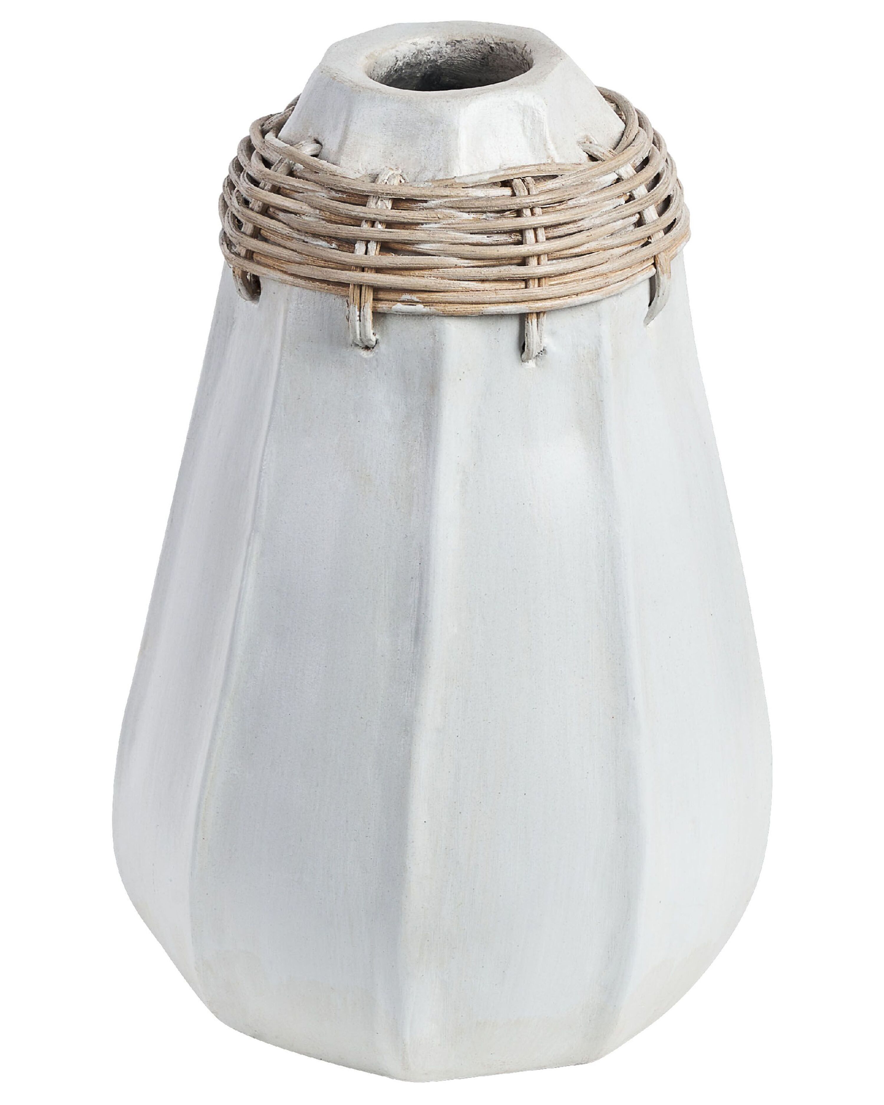 Decorative Vase KAMPAR Ceramic 30 cm White