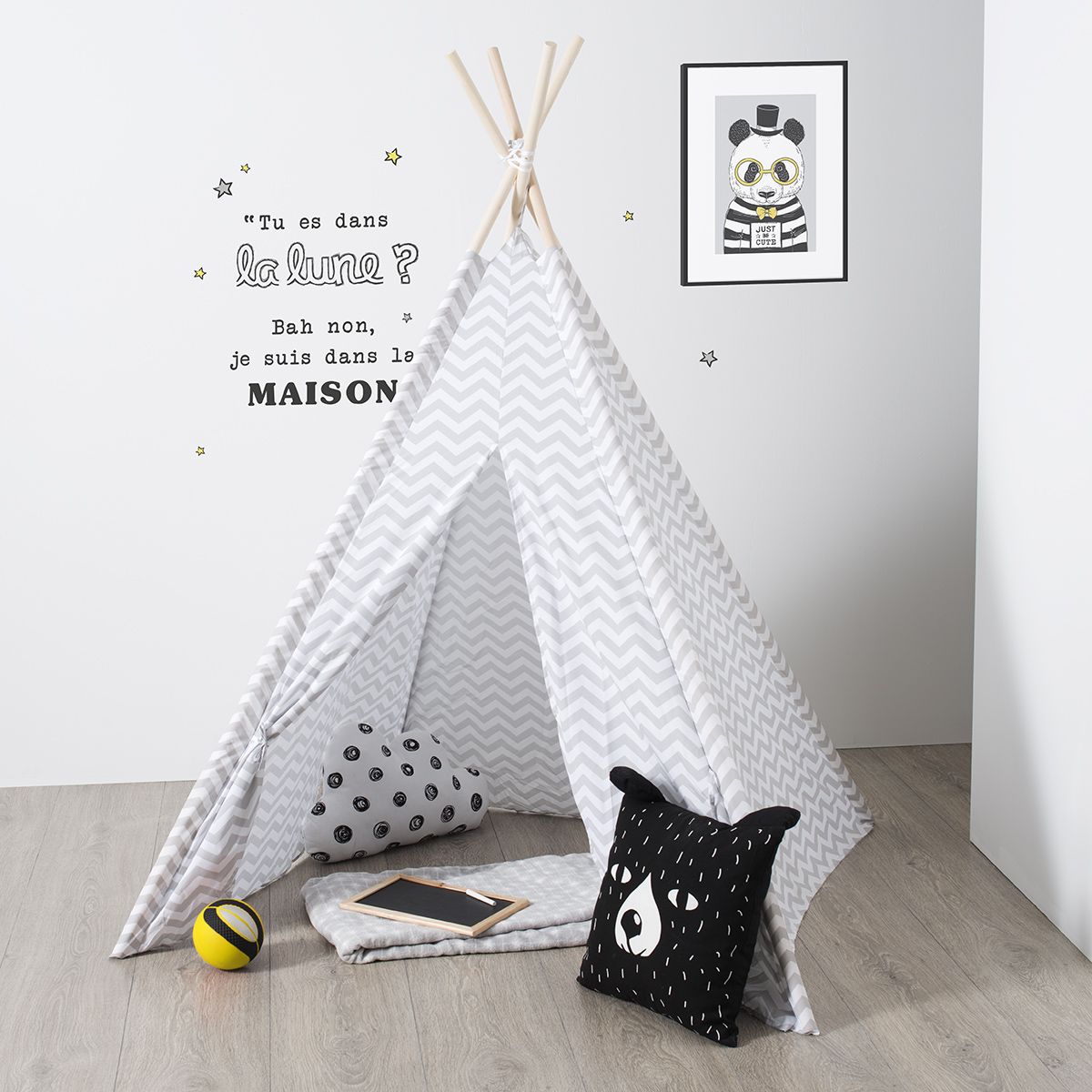 Kids tepee Grey, H.160 cm