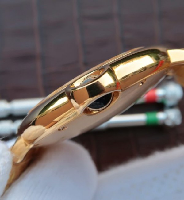 Replica Cartier Ballon Bleu 42mm YG White Dial Leather Strap ETA 2824 - Top club