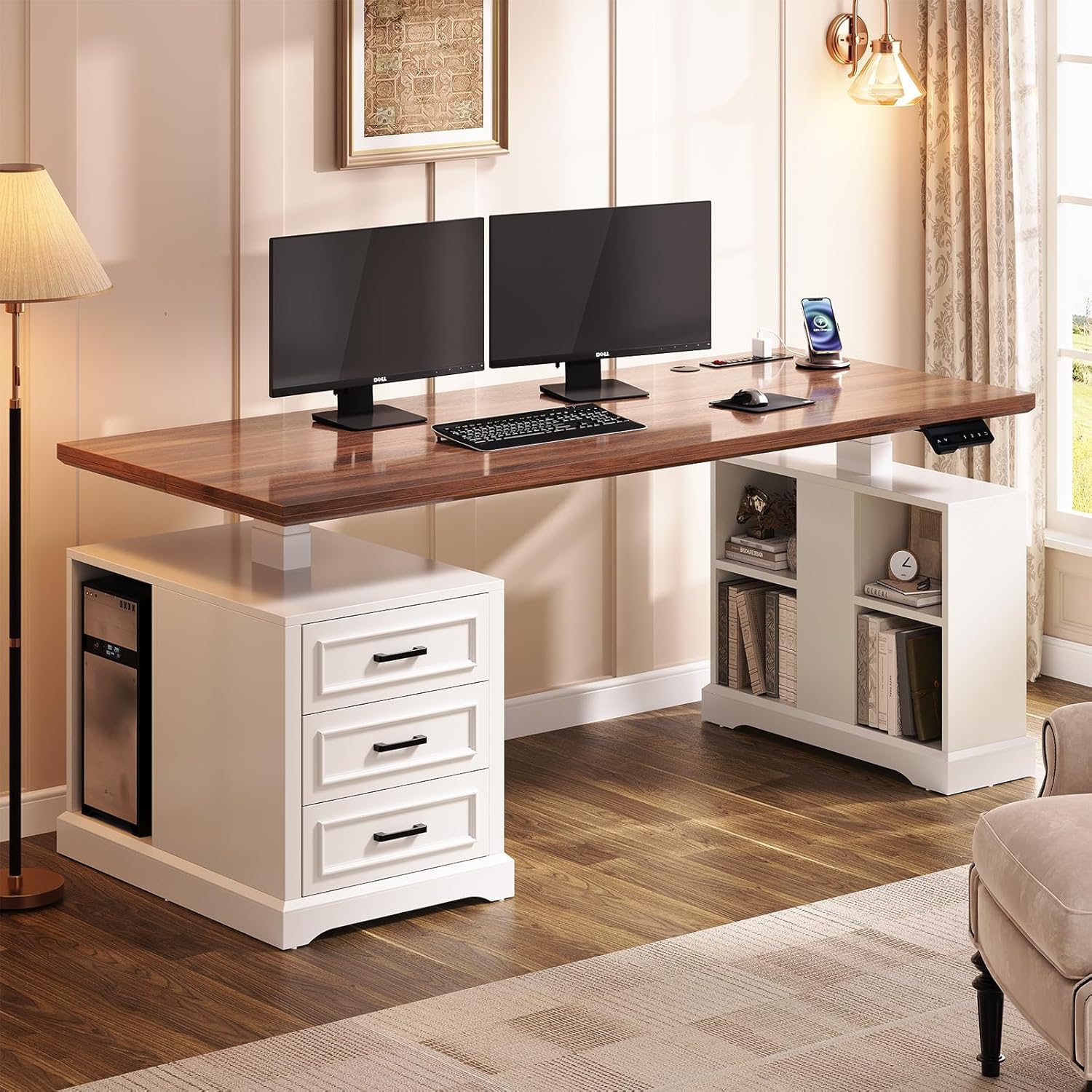 SEDETA Farmhouse Electric Standing Desk, 63
