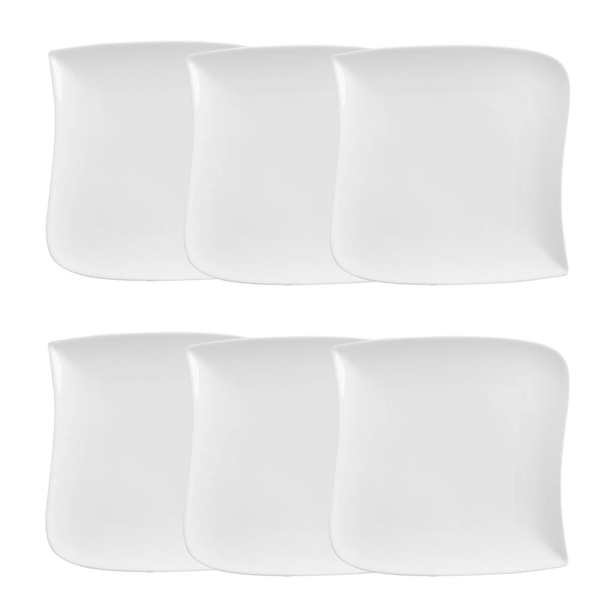 Set of 6 dessert plates "Vague" D.21.5 cm, White