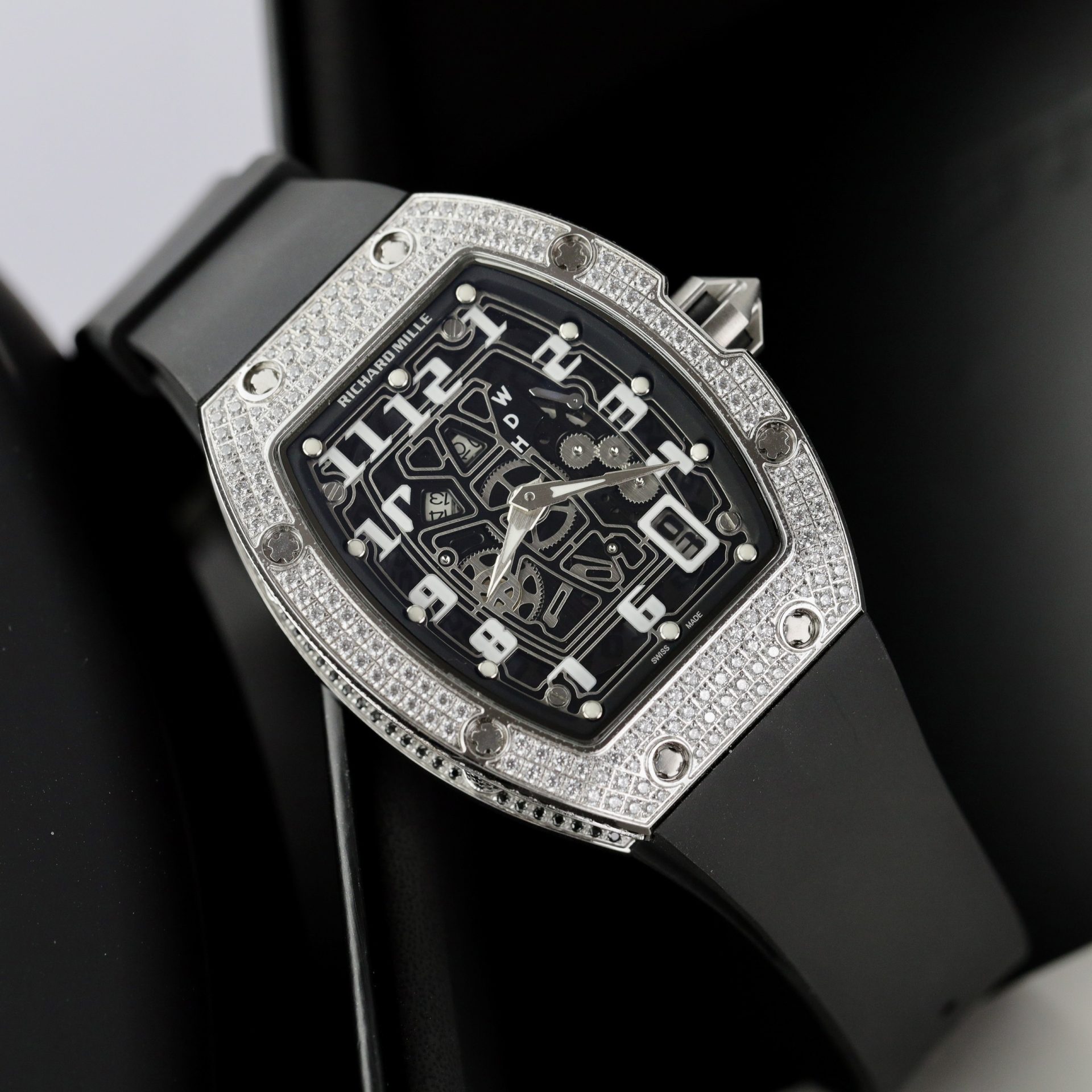 Richard Mille Replica 1:1 Watch RM67 Black Face With Stone Automatic Mechanical 40mm - Top club