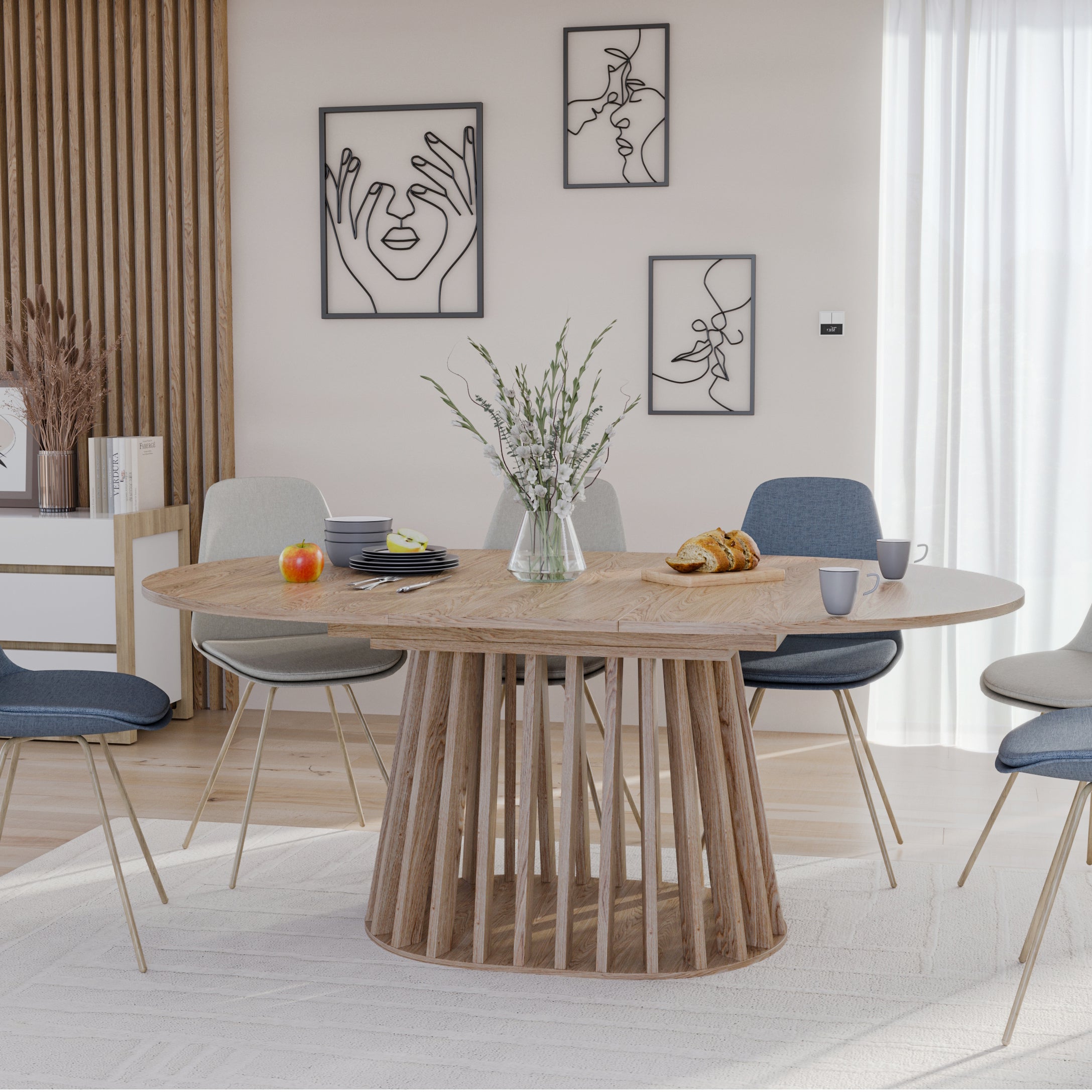 Blokker Strik Eettafel Uitschuifbaar - 120/144 x 120 cm