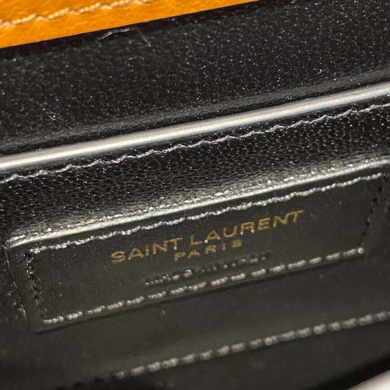 Replica Ysl Saint Laurent Cassandra Mini Top Handle Bag In Caiman Embossed Leather 602716 Brown1:1High-quality replica