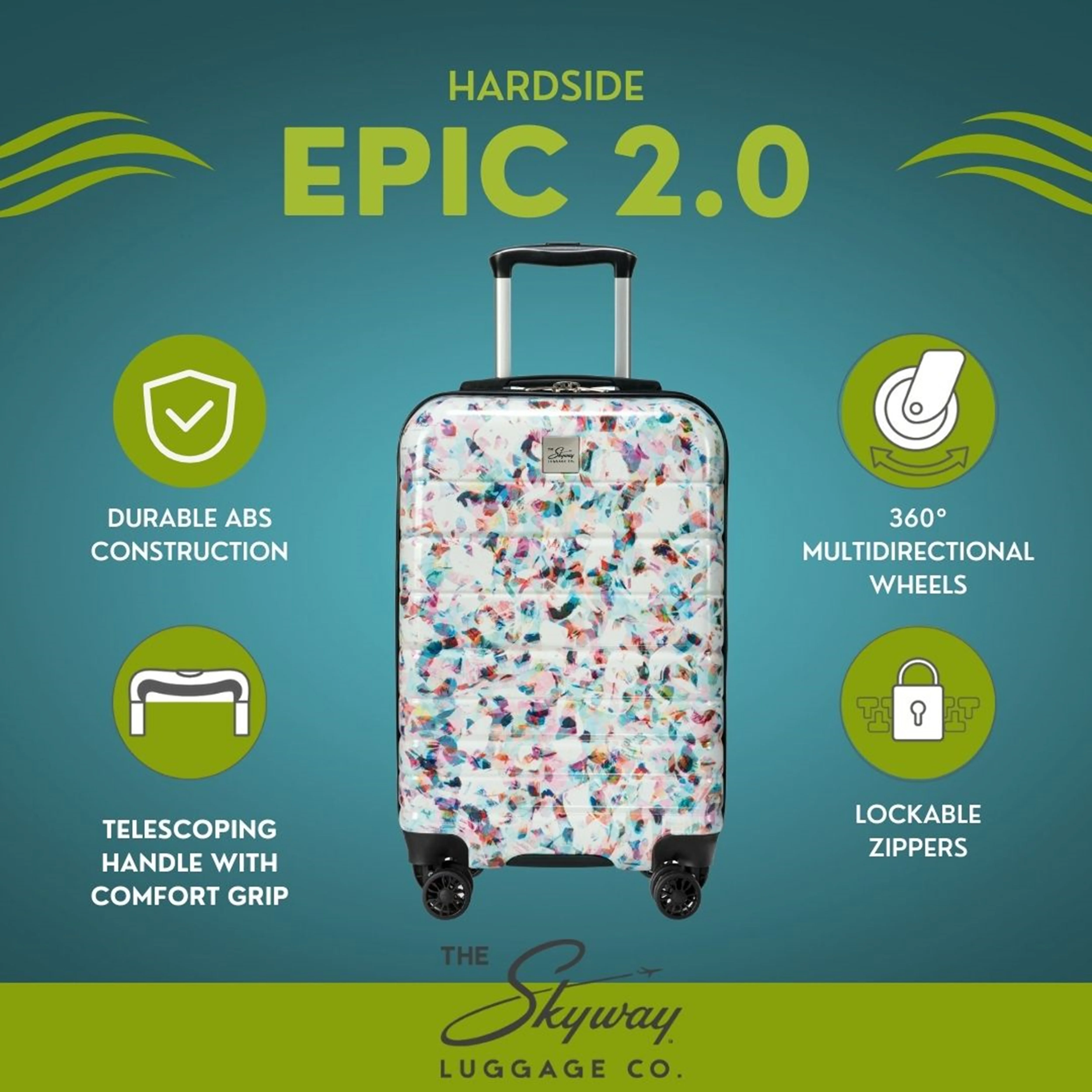 Skyway Luggage Epic 2.0 24" Hardside 8-Wheel Medium Check-In Spinner - Image 6