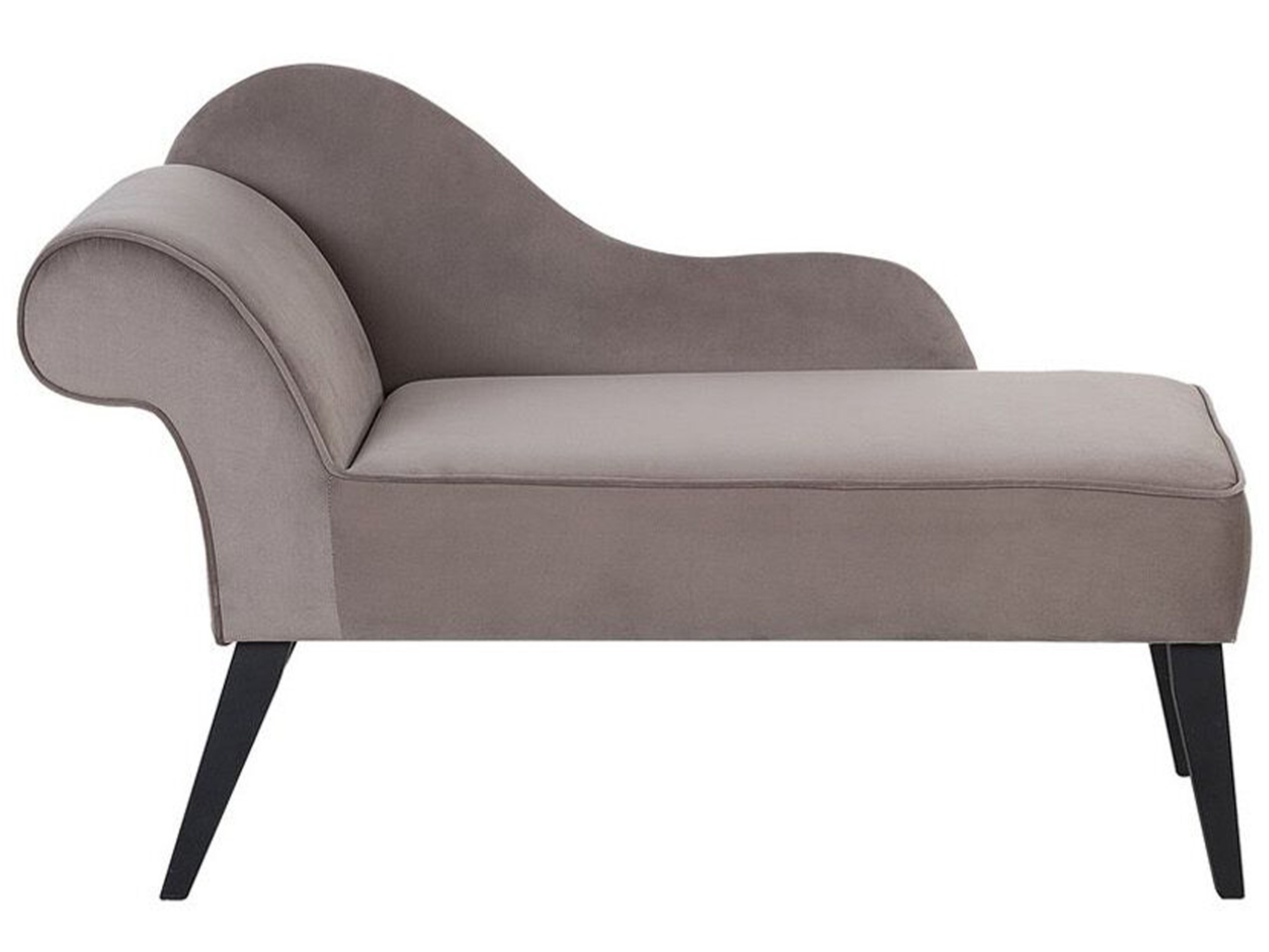 Left-Hand Chaise Lounge BIARRITZ Velvet Taupe