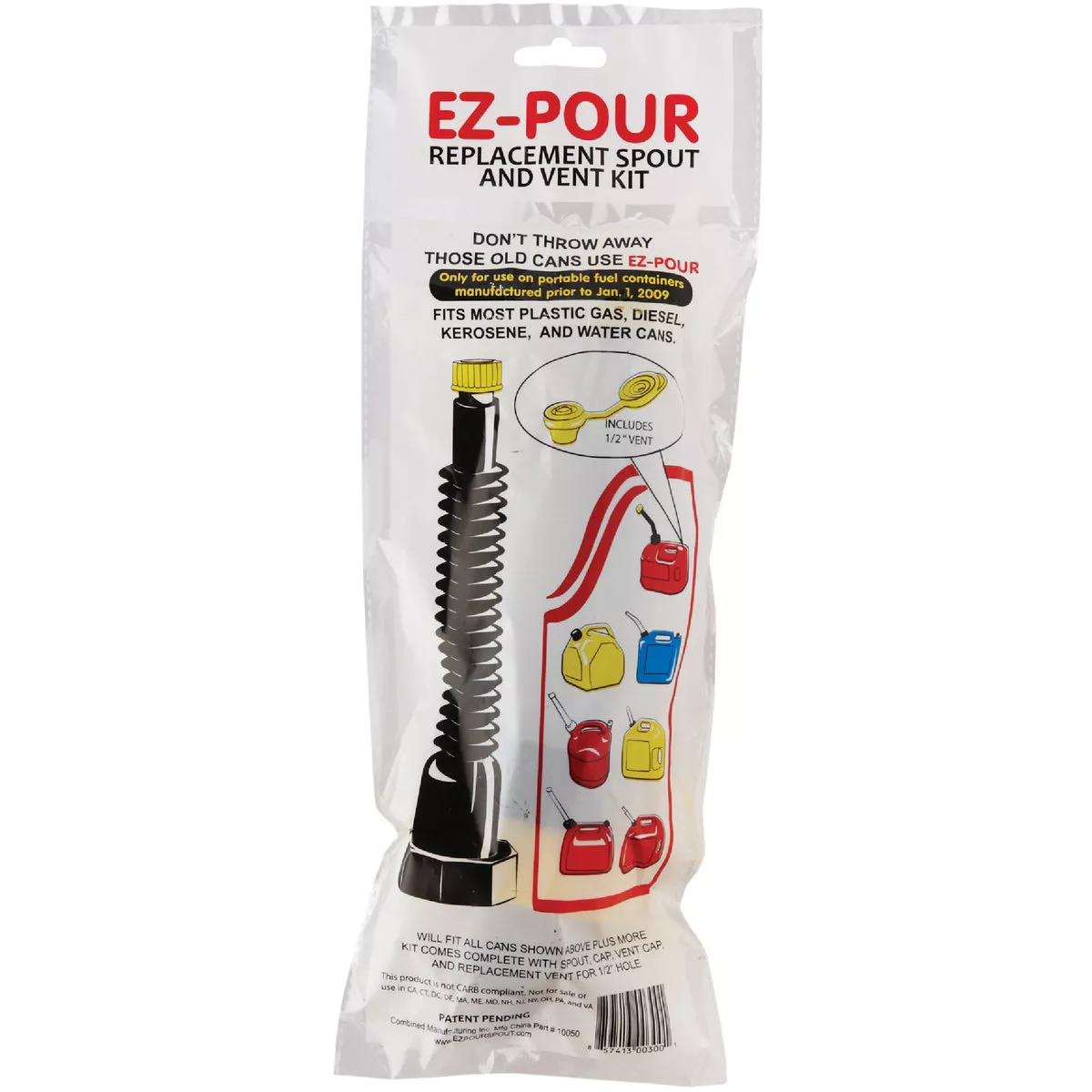 EZ-Pour 8 In. L Fuel Can Spout and Vent Replacement Kit