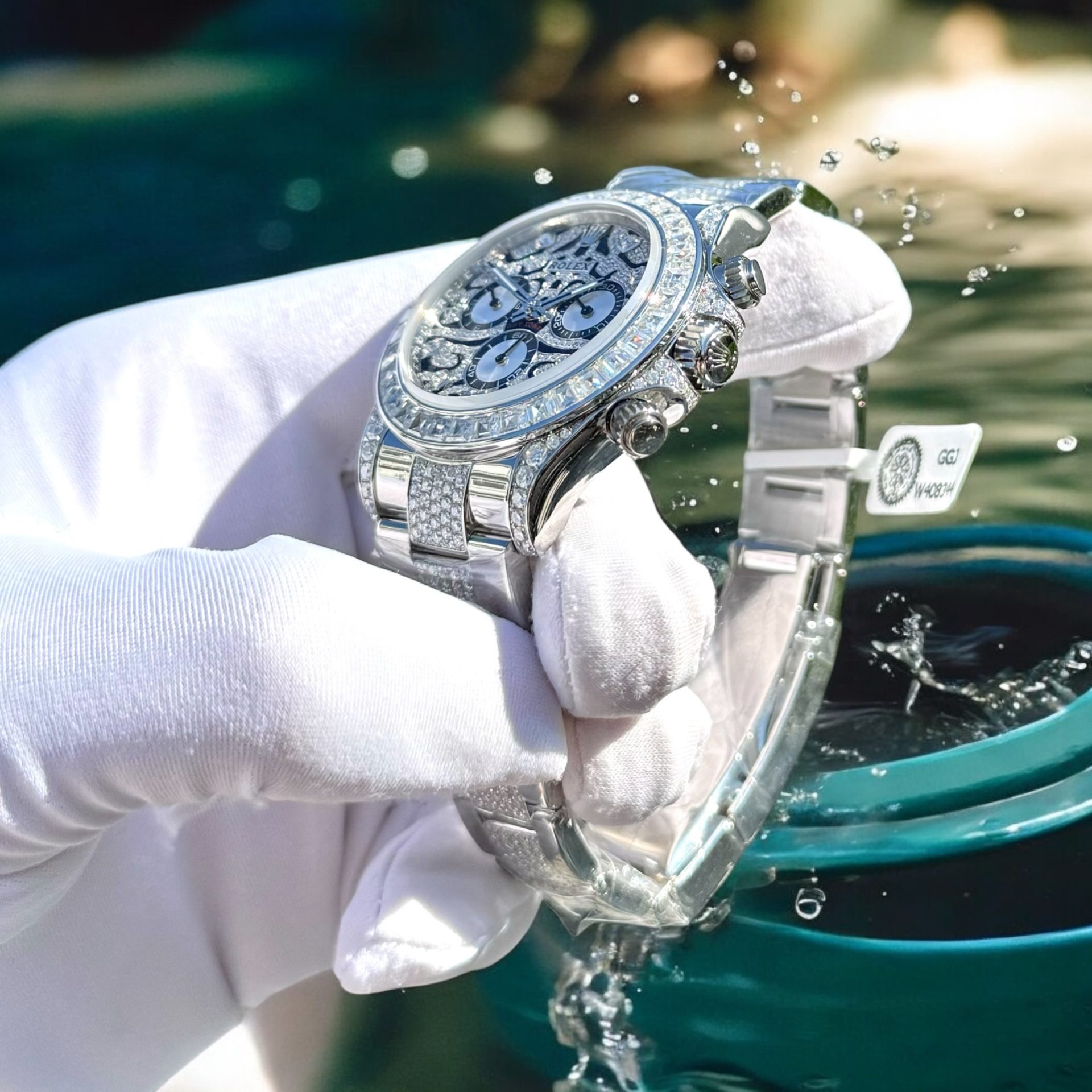 Rolex Cosmograph Daytona Eye Of The Tiger Customs Moissanite Diamonds Replica Watch 40mm - Top club