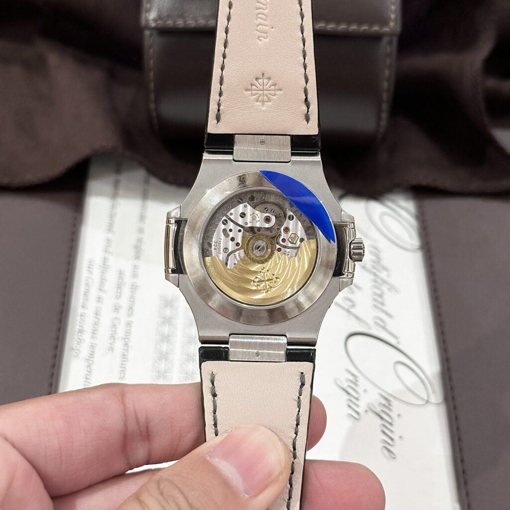 Patek Philippe Nautilus 5726 Replica 1:1 Watch Blue Dial Leather Strap GRF 40.5mm - Top club