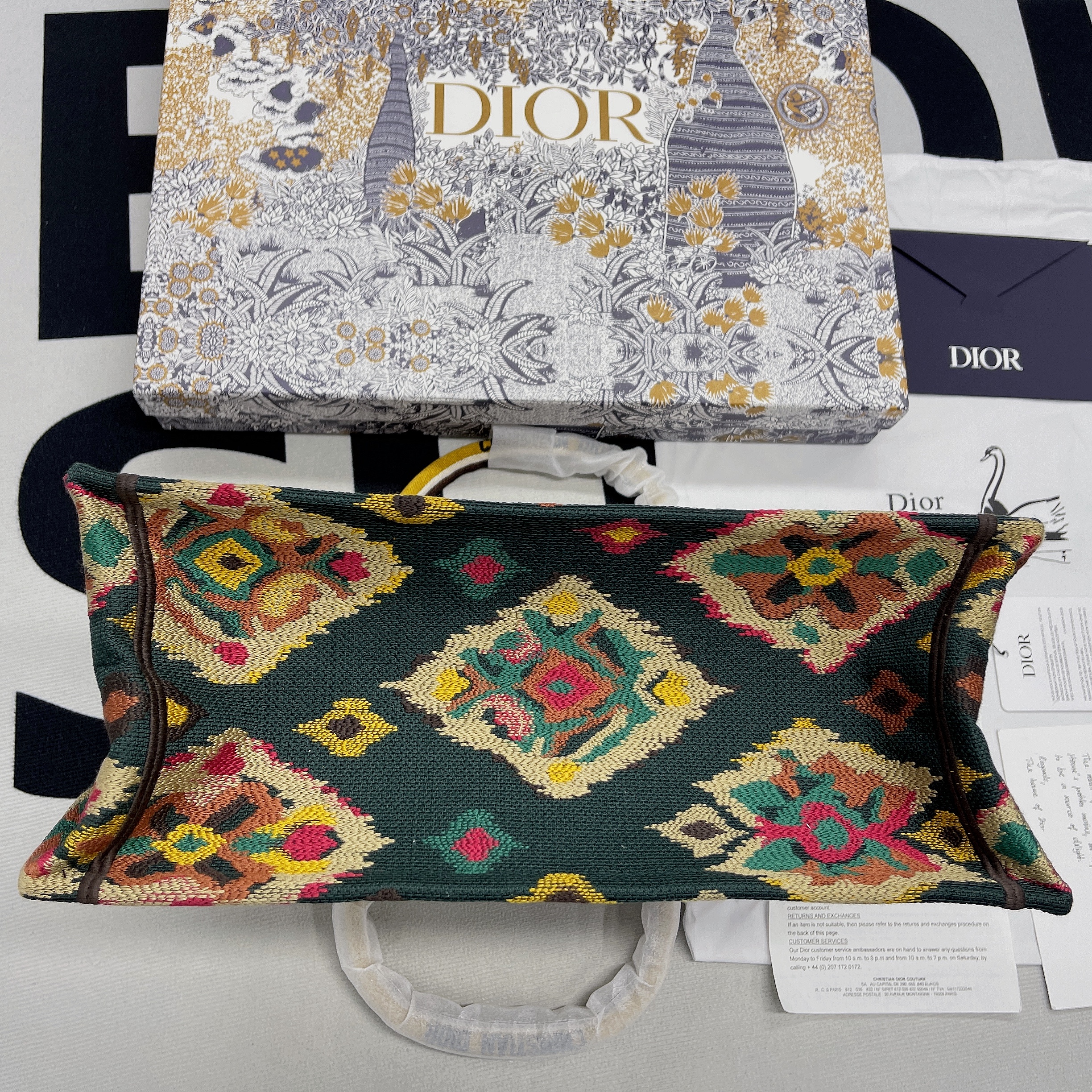 Christian Dior Medium Dior Book Tote Yellow Multicolor , For Women, Women’s Handbags 14in/36cm CD1:1High-quality replica