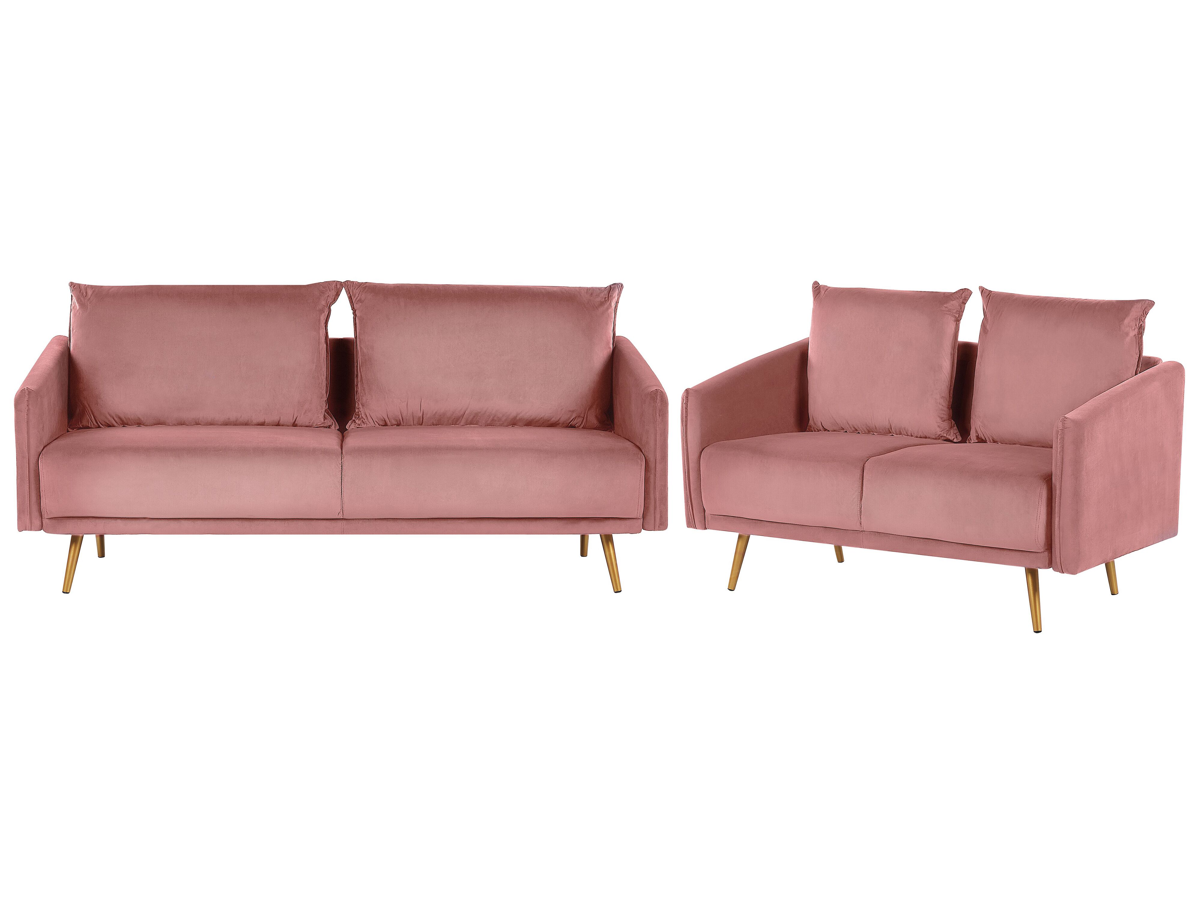 Living Room Set 5 Seater MAURA Velvet Pink