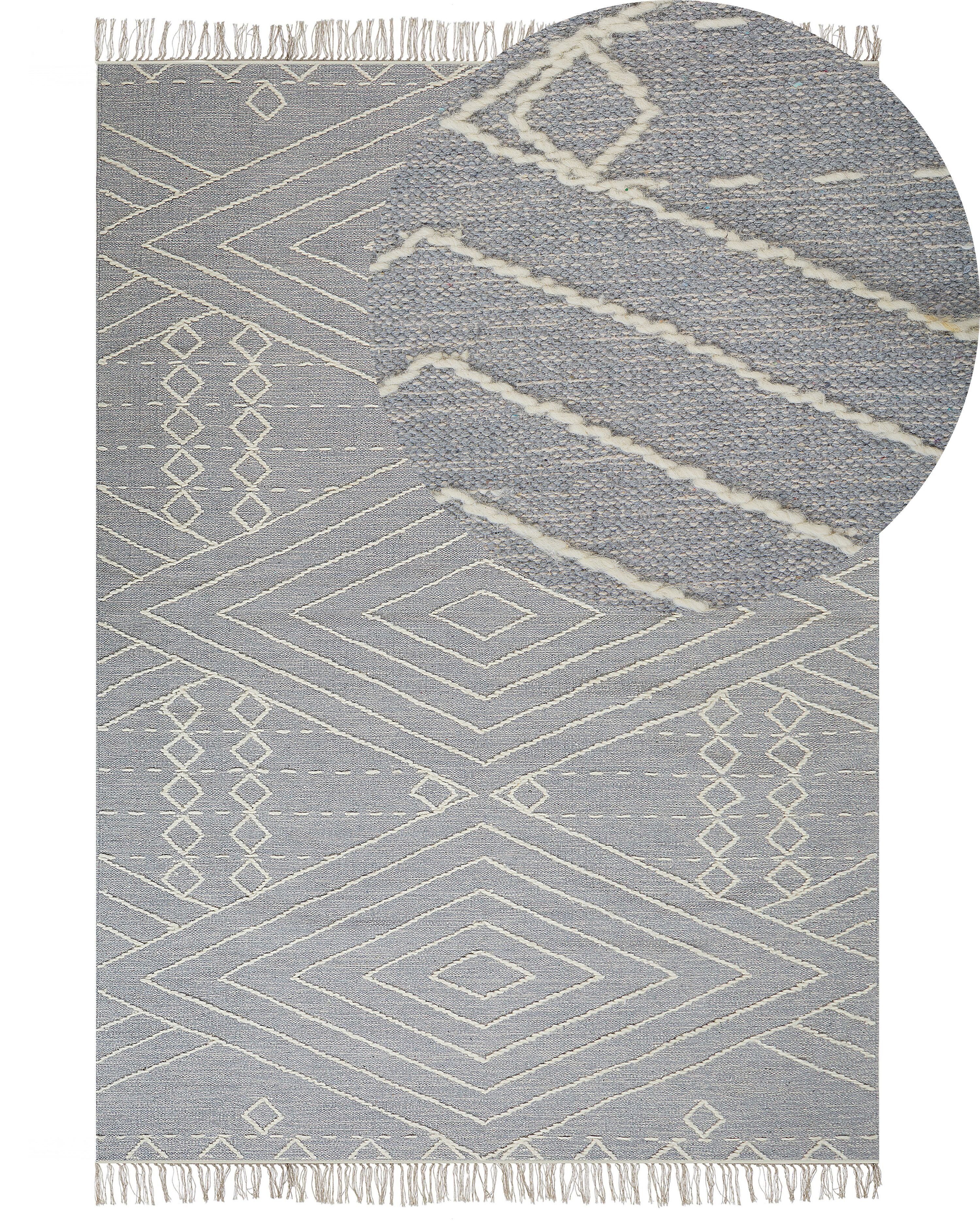 Rug KHENIFRA Light Grey 160 x 230 cm Cotton