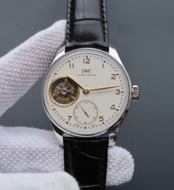 Replica IWC AZ Portuguese Tourbillon White Dial YG Markers - Top club