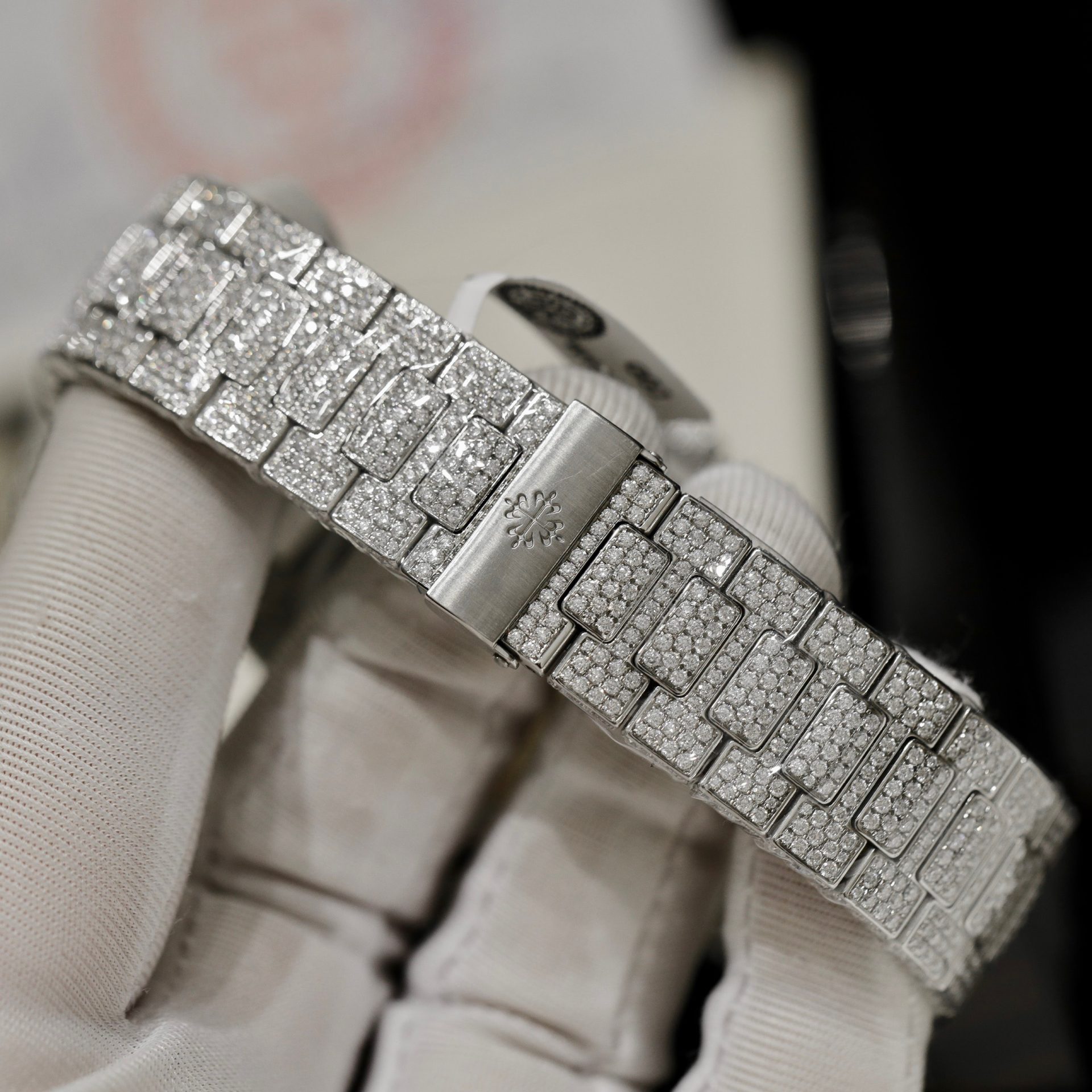 Patek Philippe Best Replica Watch Nautilus 5719 Custom Full Moissanite Diamonds 40mm - Top club