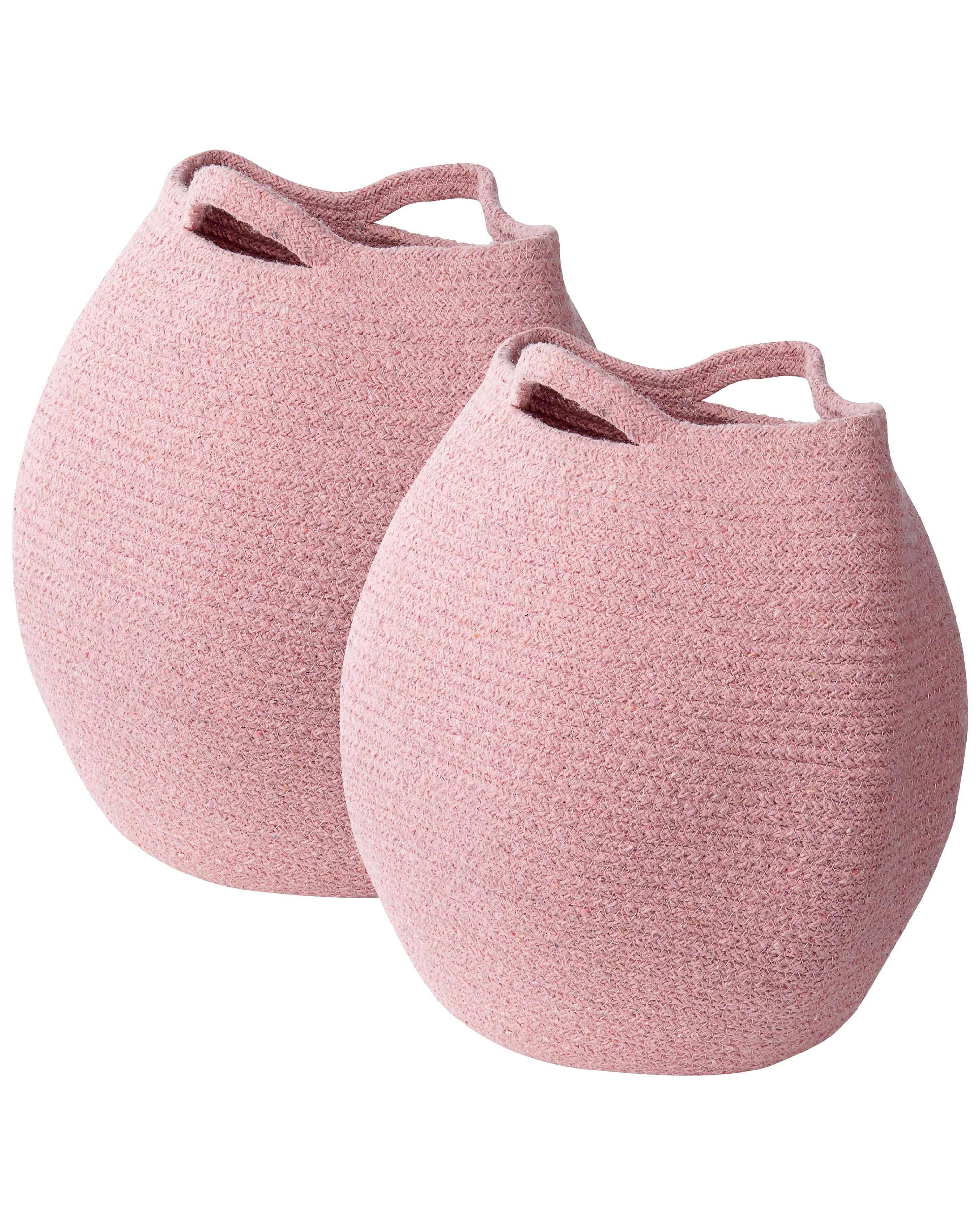 Set of 2 Baskets PANJGUR Cotton Pink