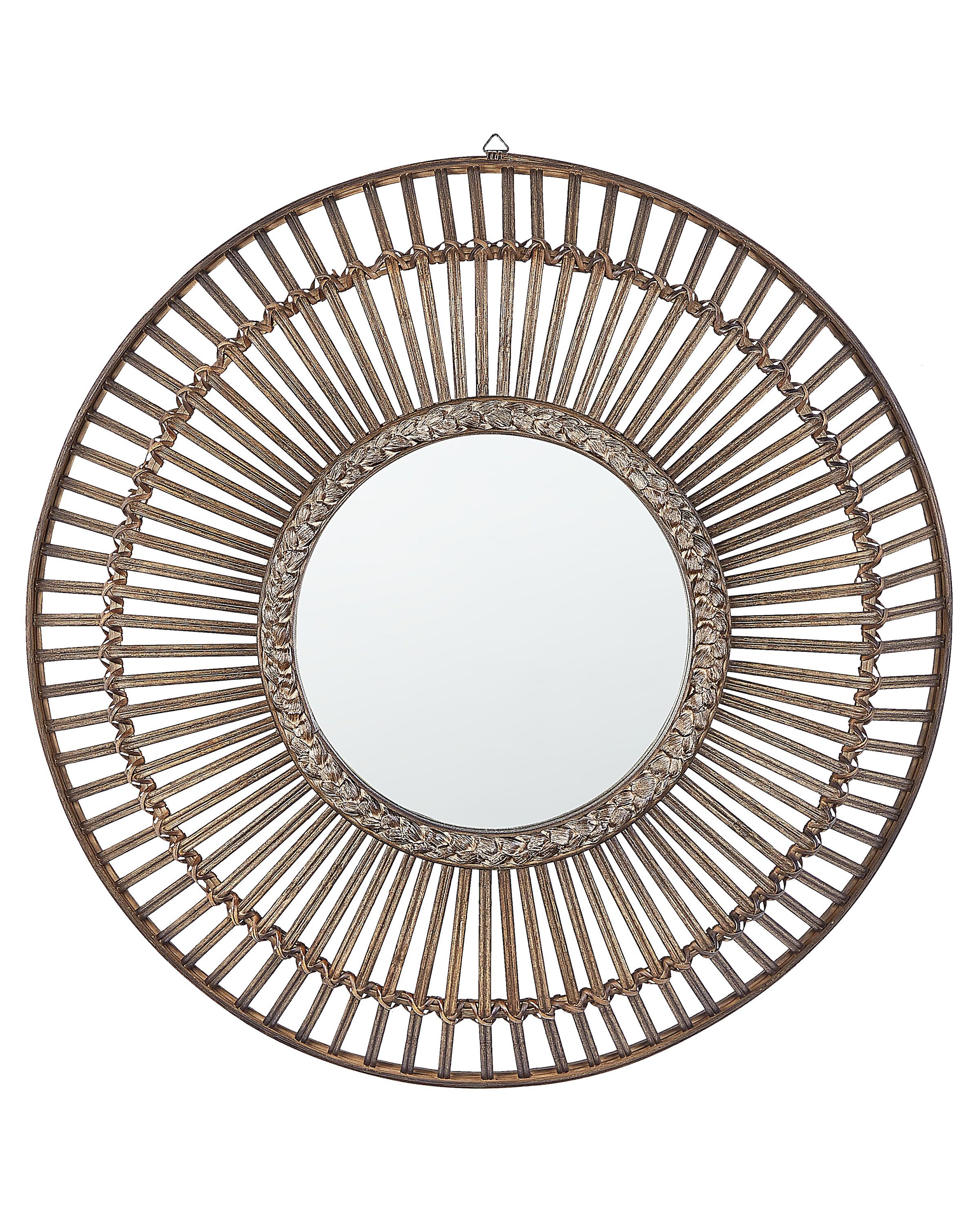 Wall Mirror BLASITO 66 cm 66 cm Bamboo Brown