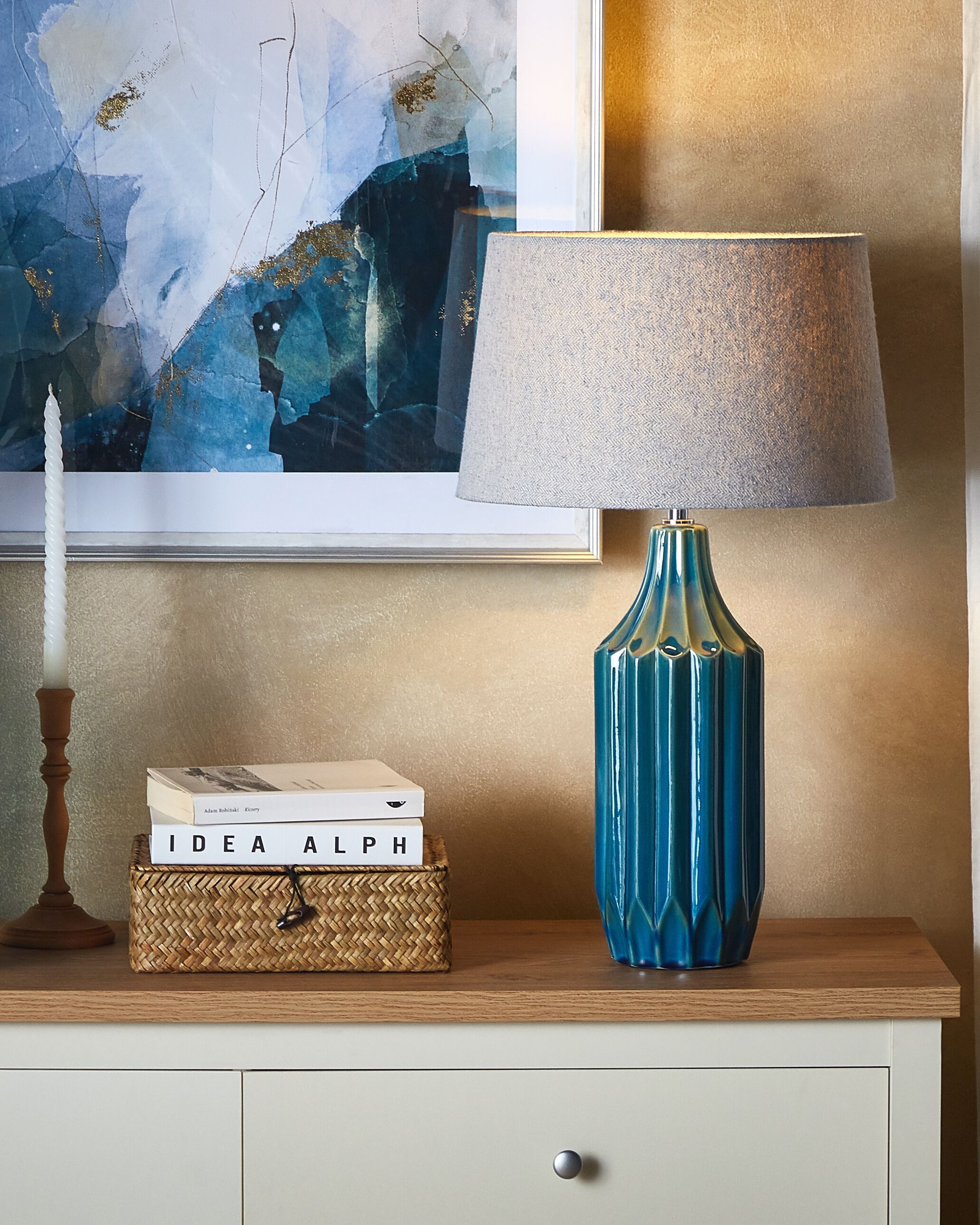 Table Lamp ABAVA Ceramic Teal
