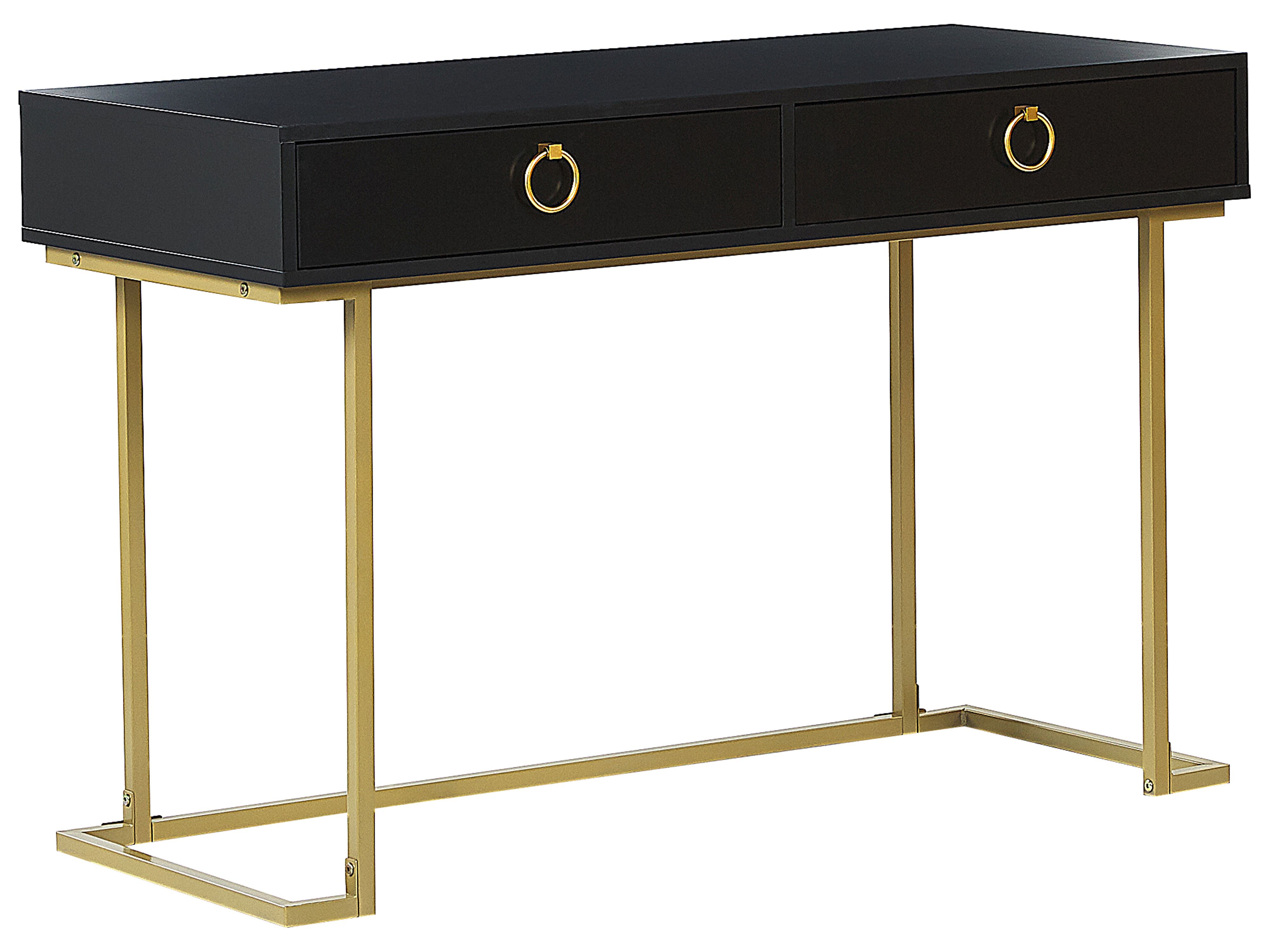 Console Table WESTPORT Black/ Gold 115 cm 50 cm with Drawers