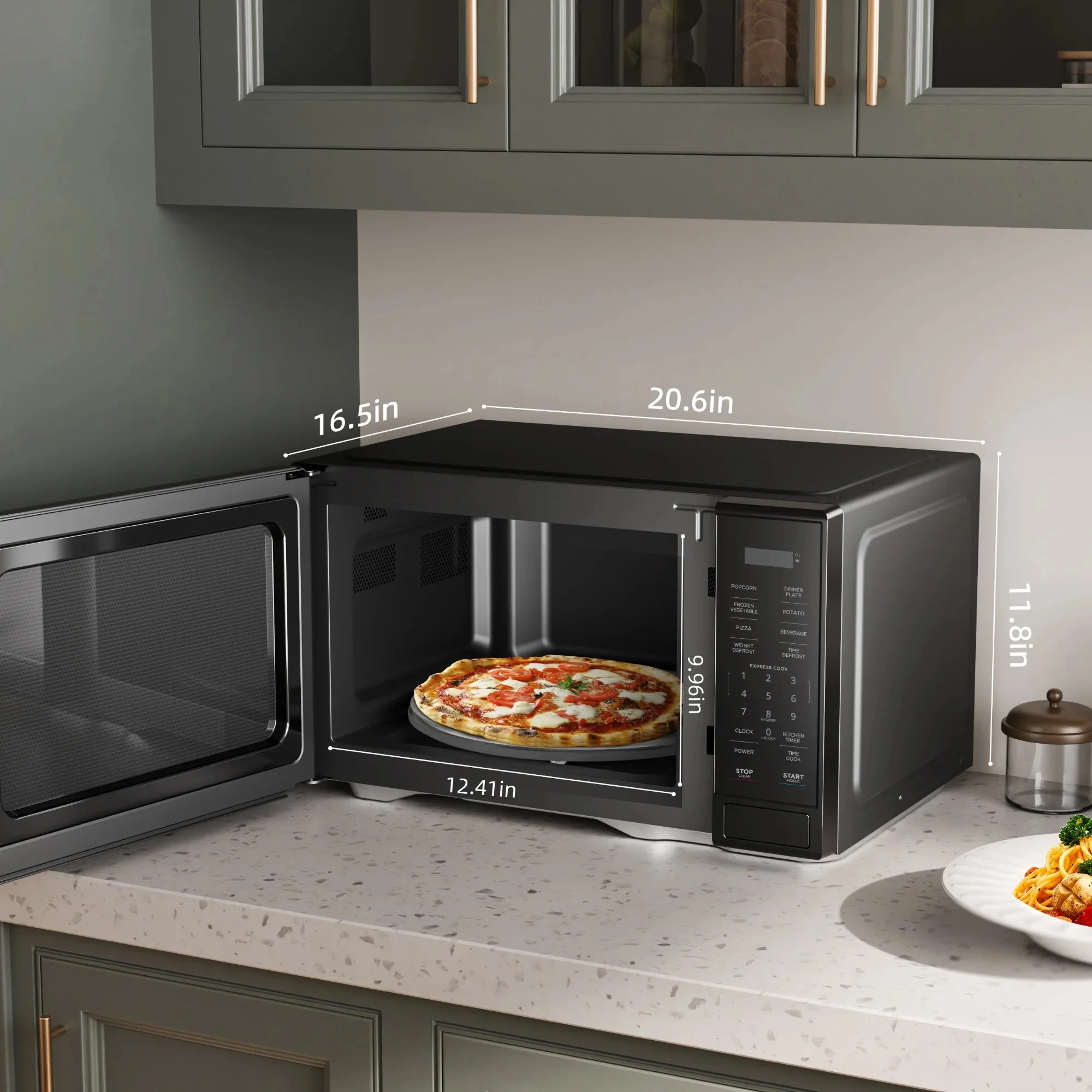 Mainstays 1.1 Cu. Ft. Countertop Microwave Oven, Black - MS8436193153-03