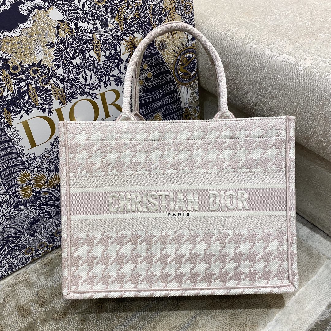 Christian Dior Medium Dior Book Tote Pastel Houndstooth Embroidery, Pastel, For Women Women’s Handbags, Shoulder Bags, 36cm CD1:1High-quality replica