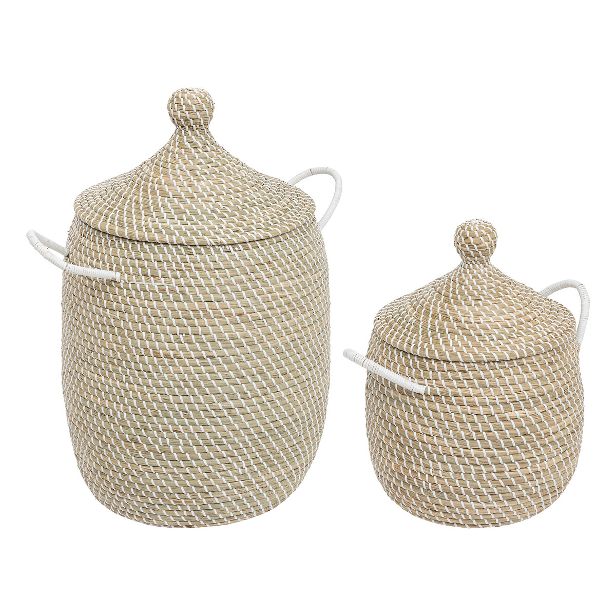Set of 2 "Soleya" baskets Straw, D.30/39 cm