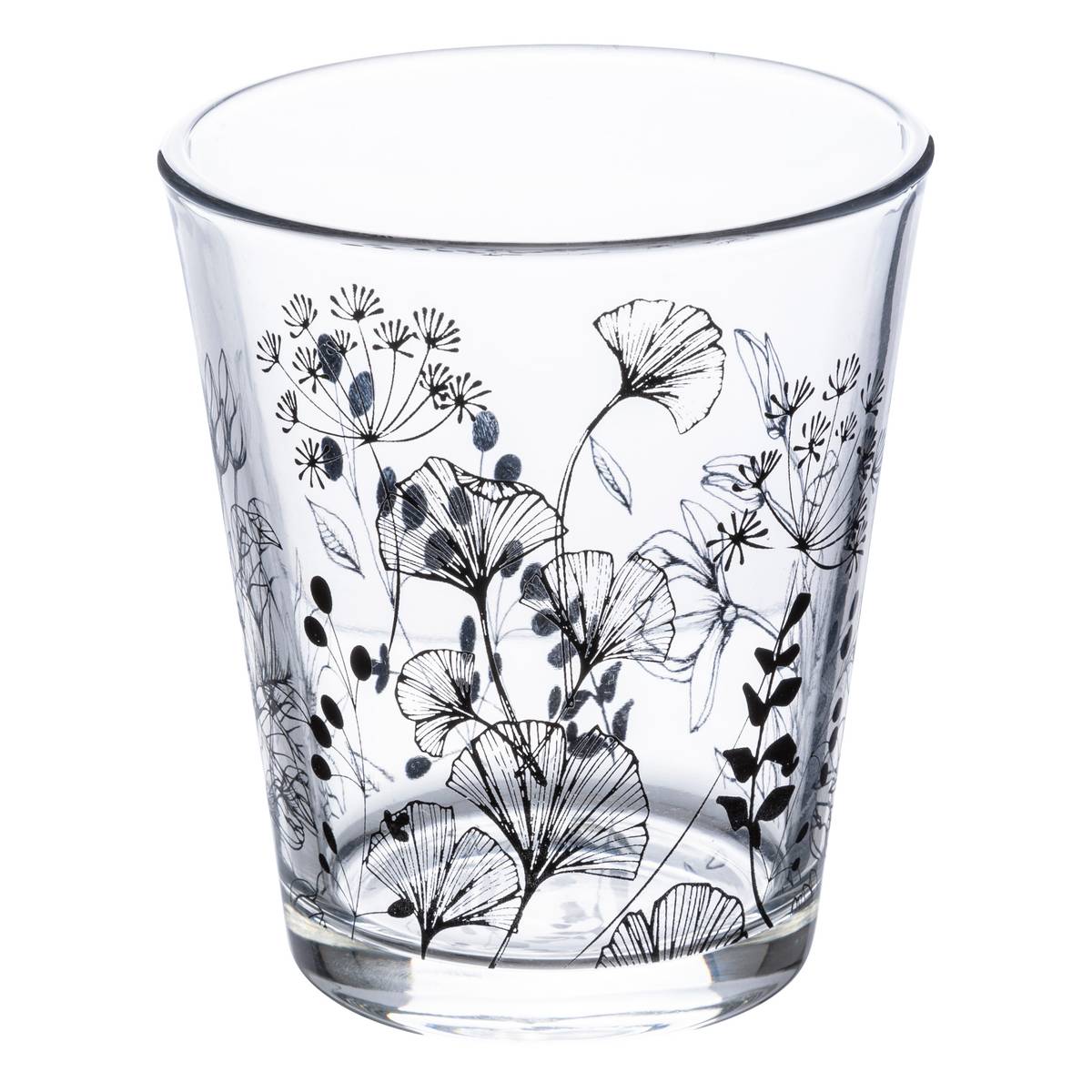 Low tumbler "White Floral" 330 ml, Transparent