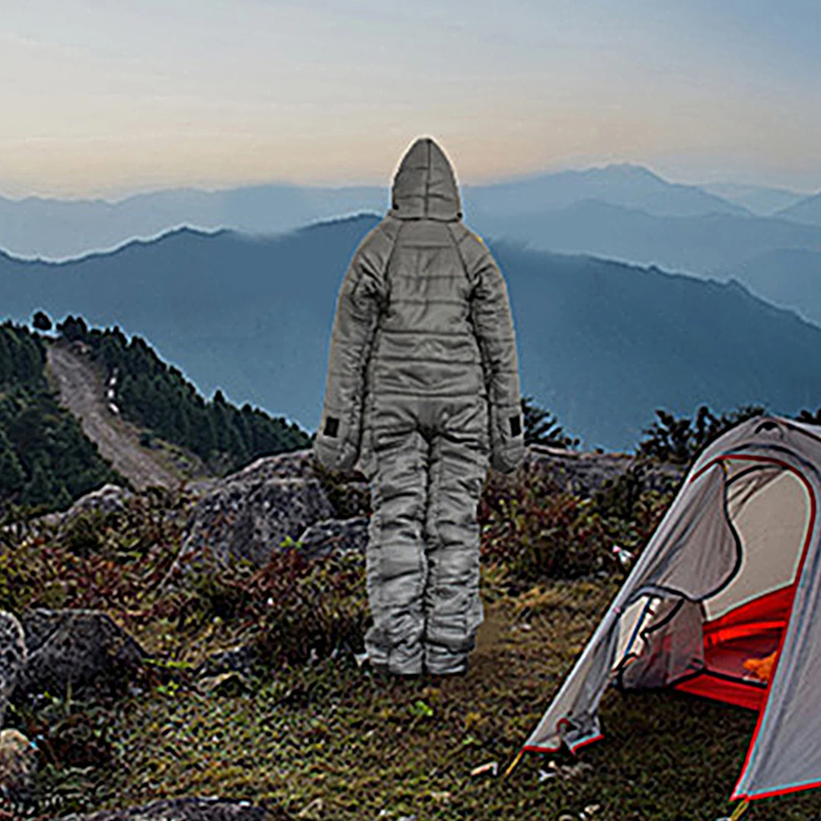 Sleeping Bag Ergonomics Folding Windproof Hollow Cotton Filling Sleeping Portable Outdoor Camping Sleeping Bag for Hiking - Image 5
