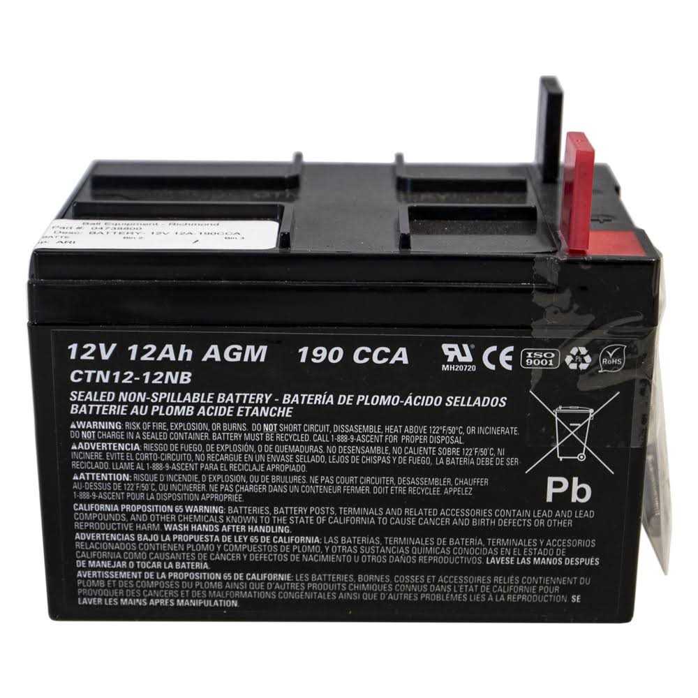 Ariens 12V 12A 190CCA Battery - 04738800, 04591900, 04382200 - Image 2 Ariens 12V 12A 190CCA Battery - 04738800, 04591900, 04382200 - Image 2