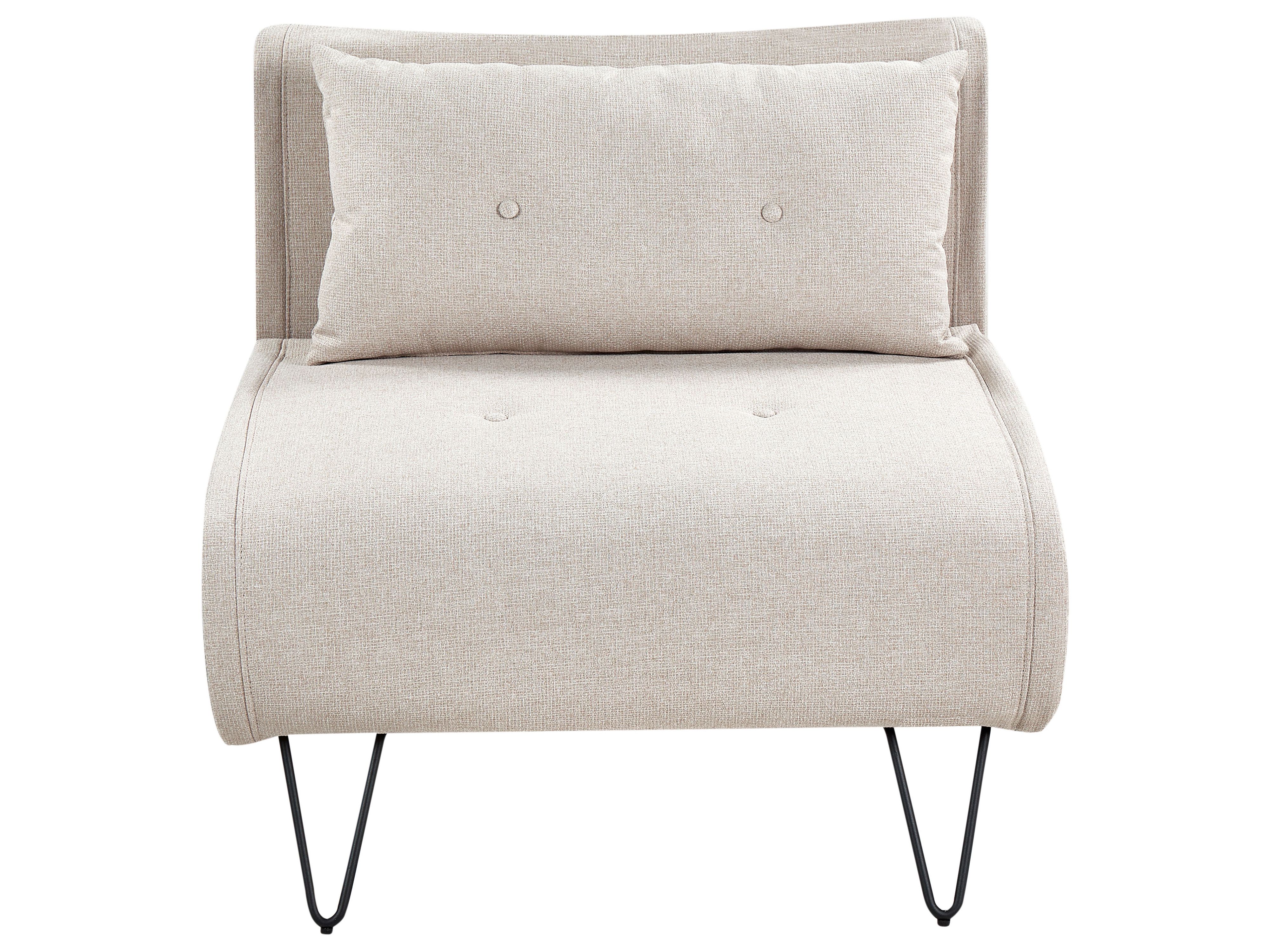 Single Sofa Bed VESTFOLD Fabric Light Beige