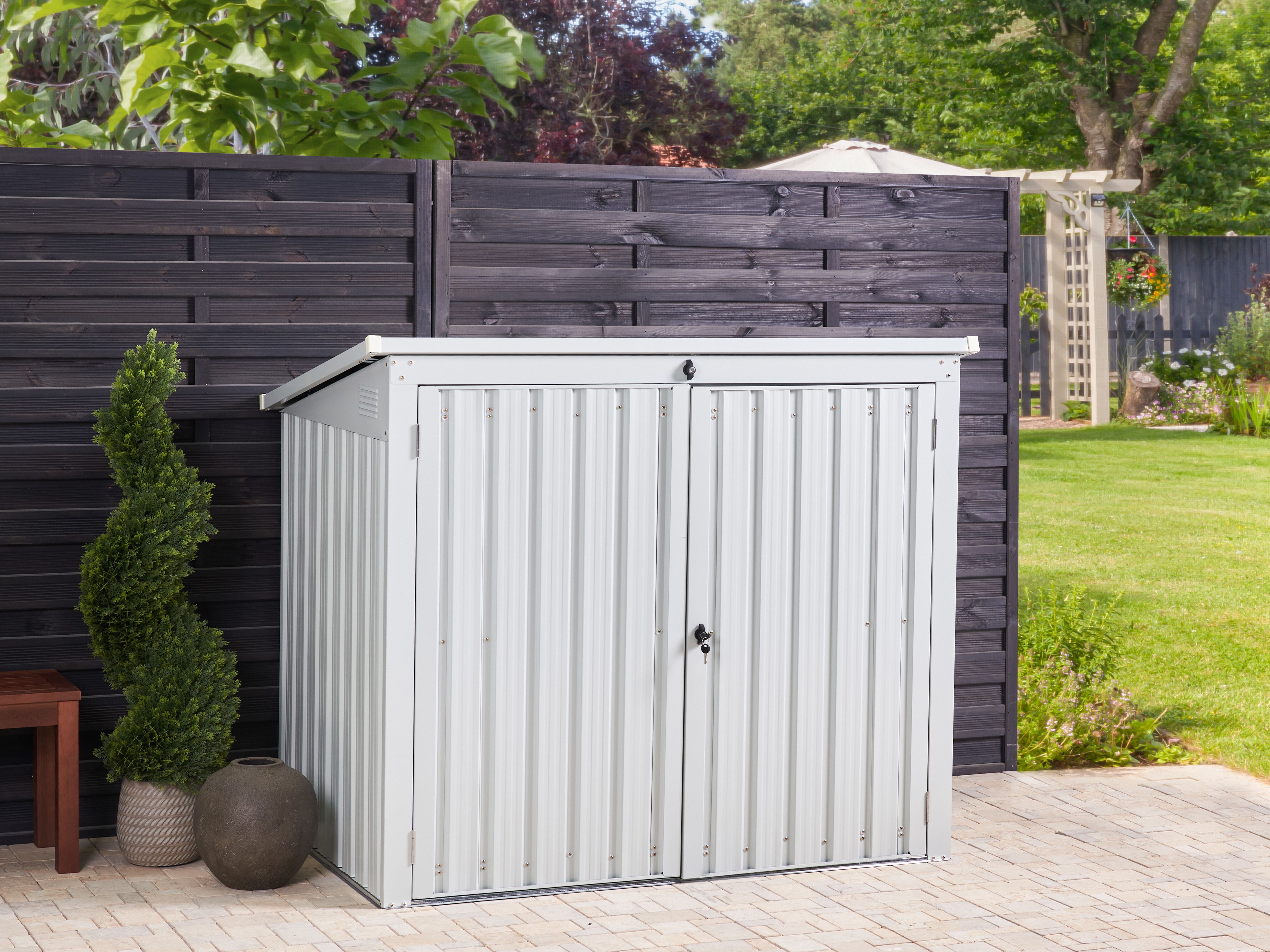 Tool Shed MOENA 158 cm 96 cm Light Grey