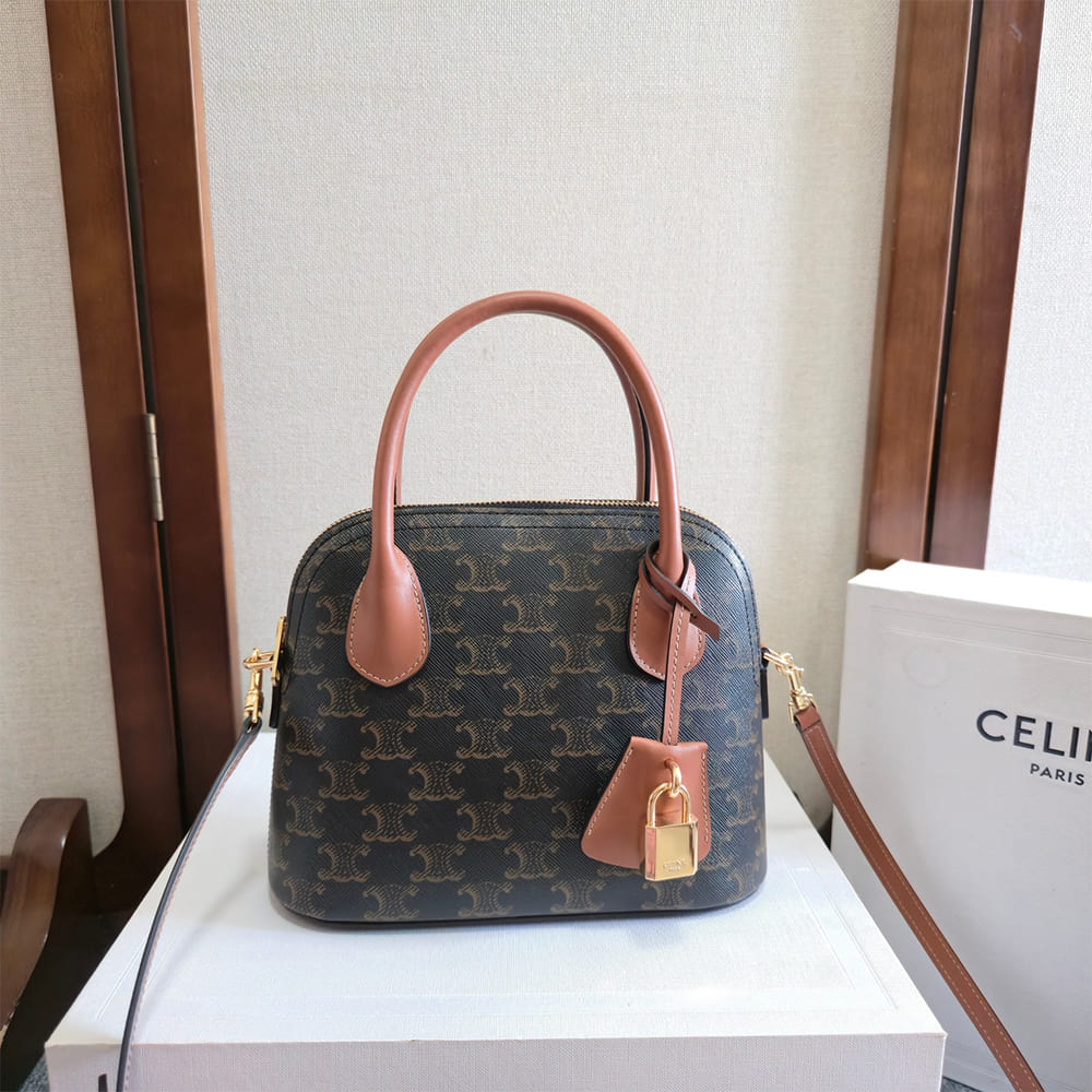 Celine TEEN HONORINE BAG IN Triomphe Canvas and Calfskin1:1High-quality replica