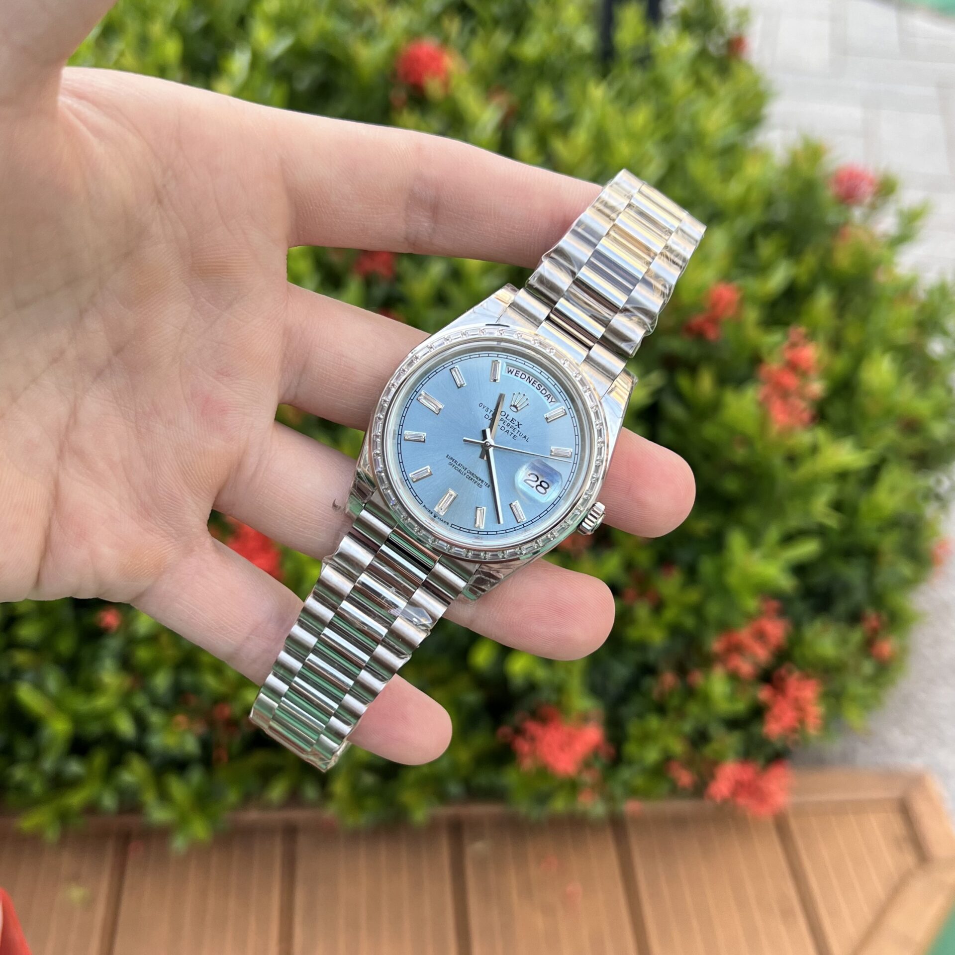 Rolex Day-Date Replica Watch Ice Blue Dial GS Factory 40mm - Top club