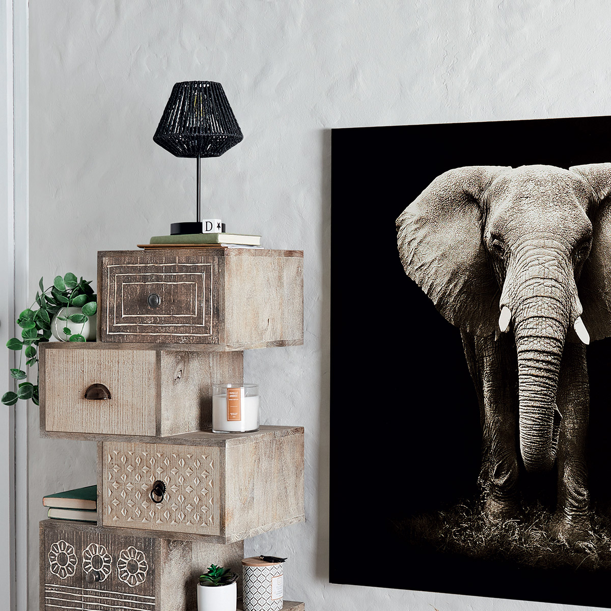 Lamp "Jily" Black, H.34 cm