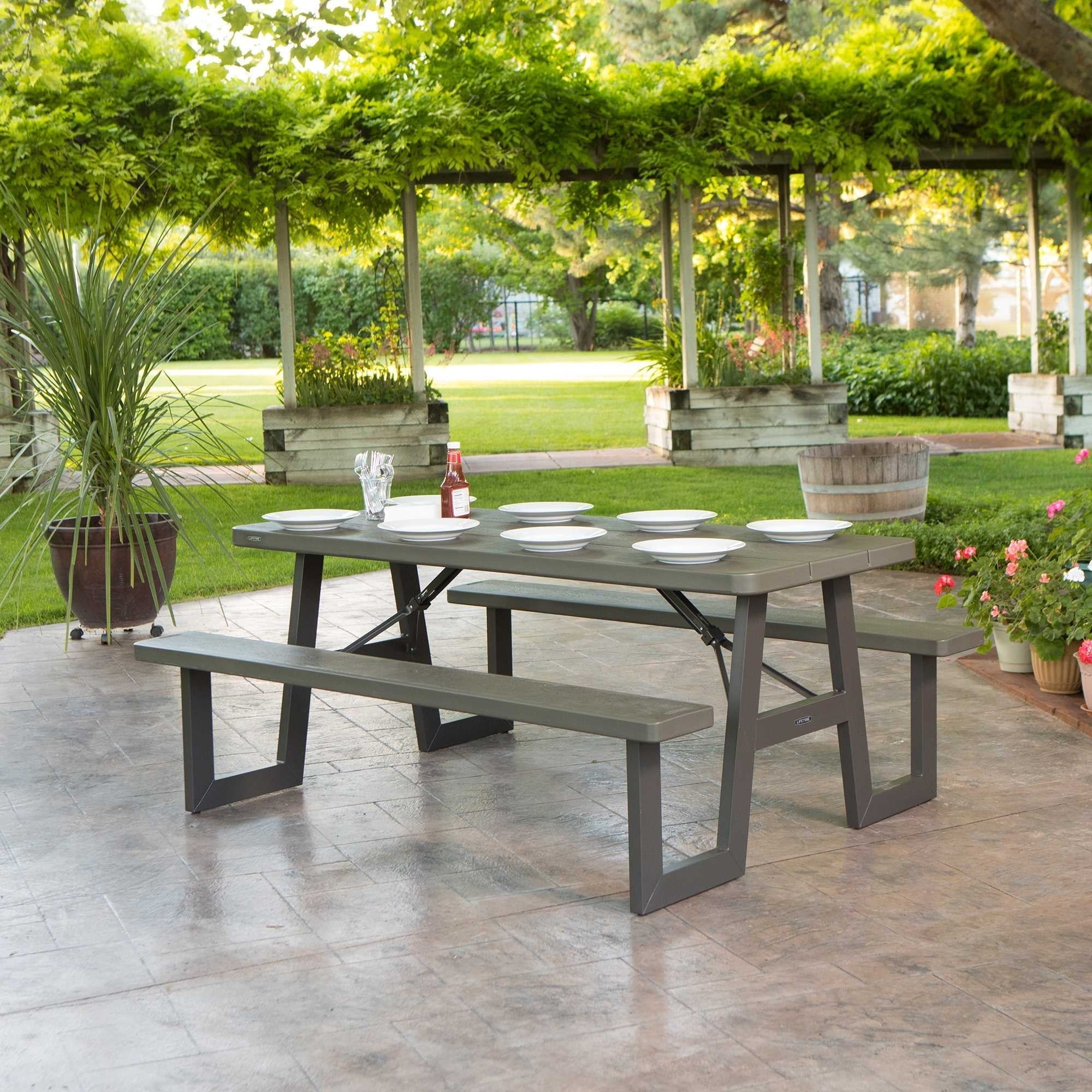 Lifetime 6-Foot W-Frame Folding Picnic Table, Brown - 60233 - Image 19 Lifetime 6-Foot W-Frame Folding Picnic Table, Brown - 60233 - Image 19