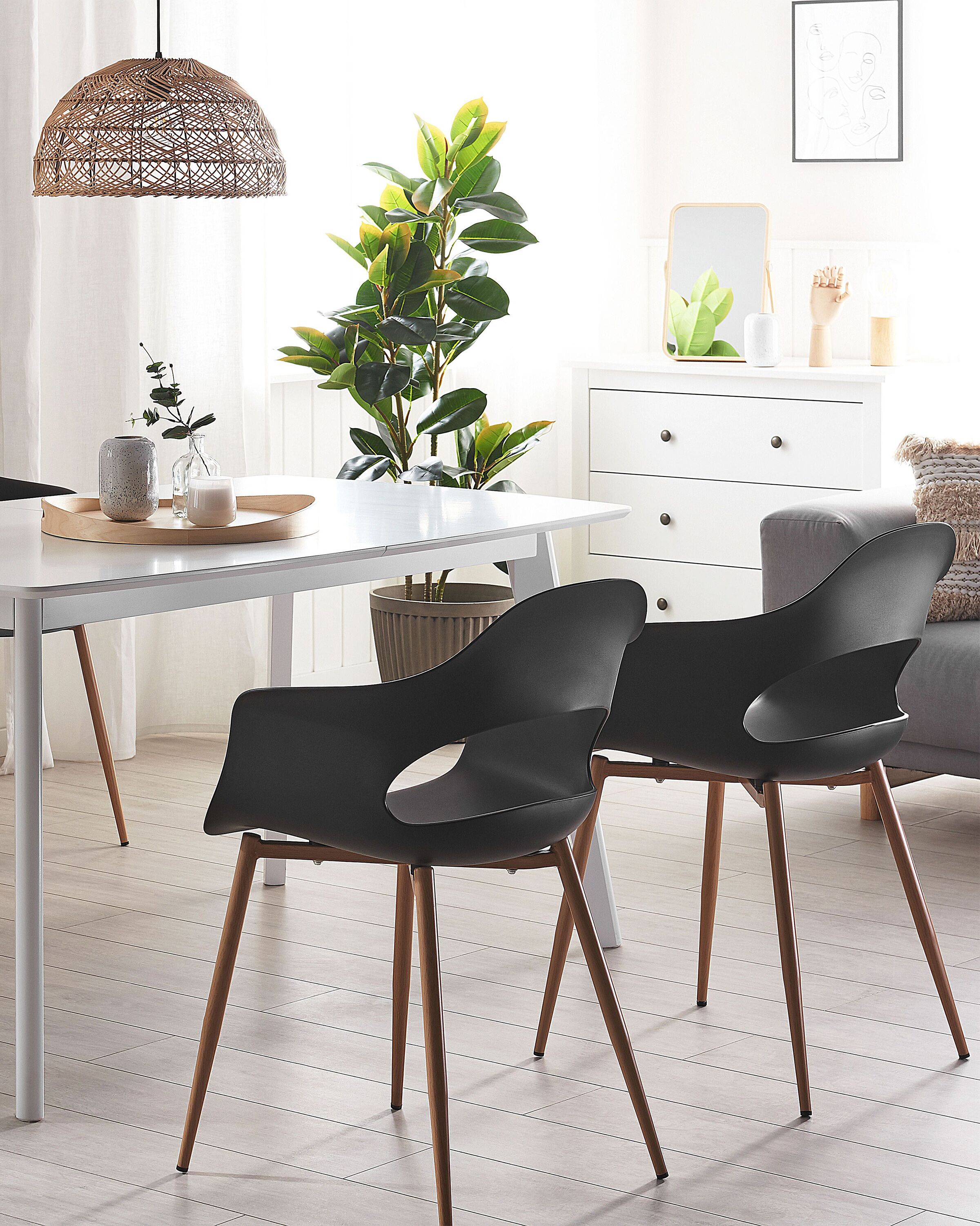 Set of 2 Dining Chairs UTICA Black