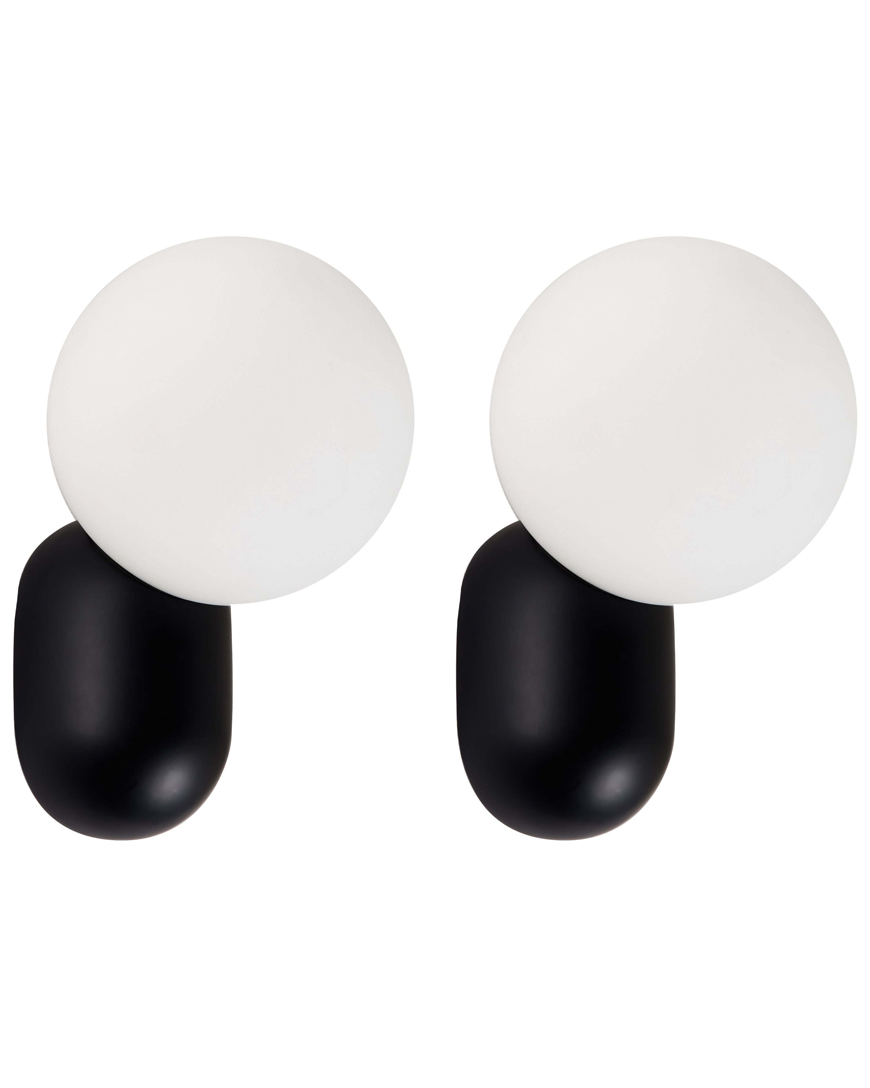 Set of 2 Wall Lamps HELME Black
