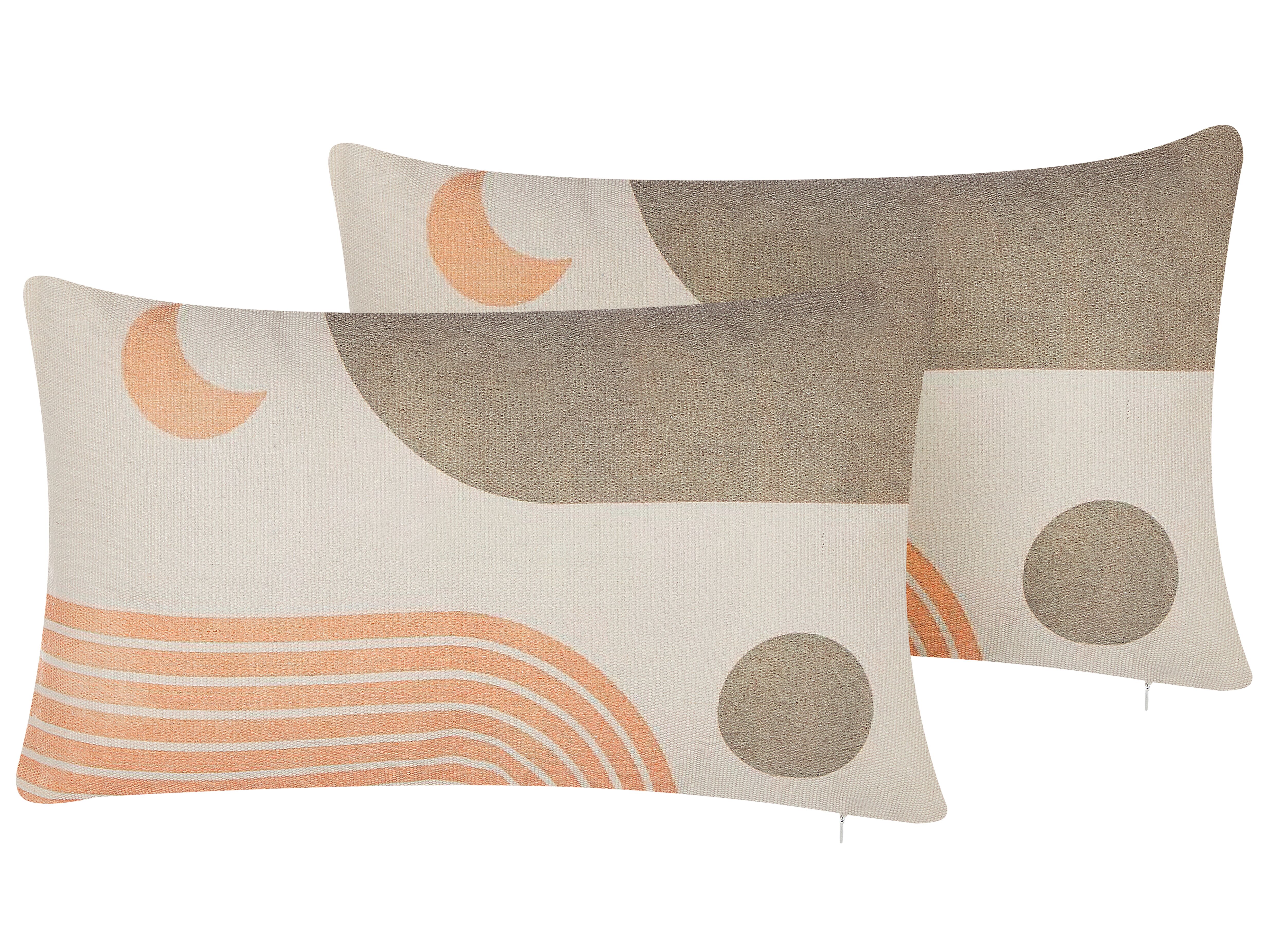Set of 2 Decorative Cushions MELAMPODIUM 30 x 50 cm Multicolour Abstract Pattern