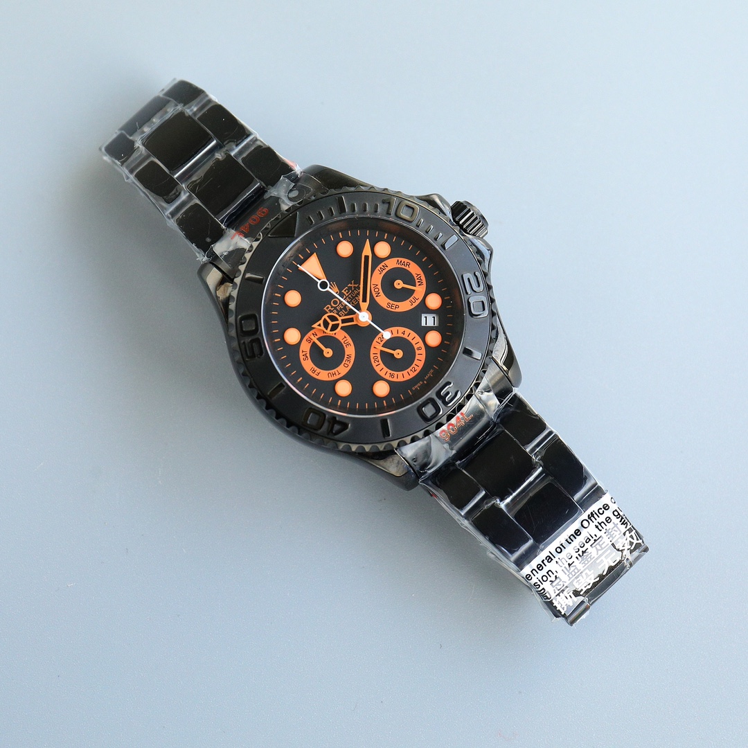Rolex All Black Yacht Series - Versatile Limited Edition - Maximum Configuration - 40MM - Orange(1:1 replica) - Elite Watch Atelier