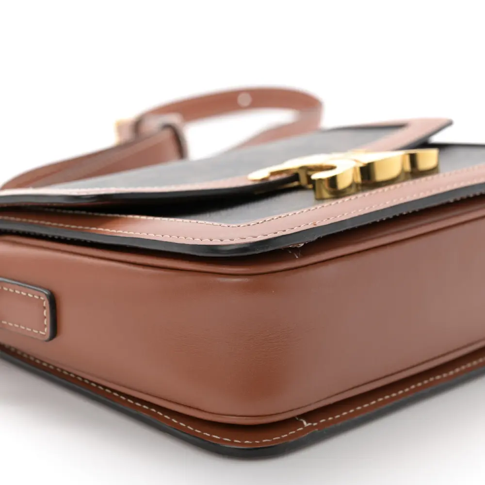 Celine Replica Handbags in Tan Calfskin Leather & Canvas1:1High-quality replica