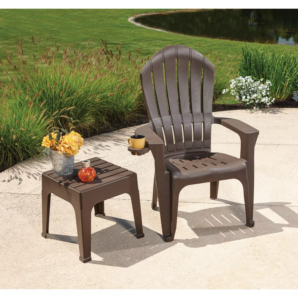 Adams Big Easy Earth Brown Resin Adirondack Chair