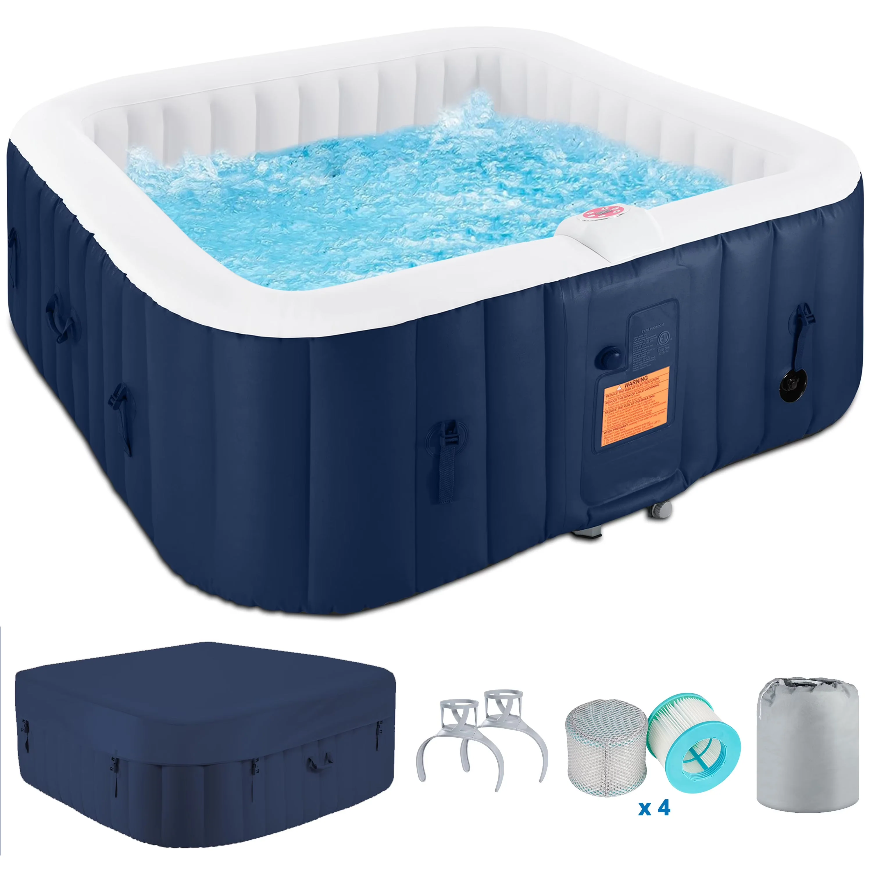 SEGMART Inflatable Hot Tub Spa, 73 inch, 4-6 Person, 130 Jets, 240 Gallon Capacity - Image 2 SEGMART Inflatable Hot Tub Spa, 73 inch, 4-6 Person, 130 Jets, 240 Gallon Capacity - Image 2