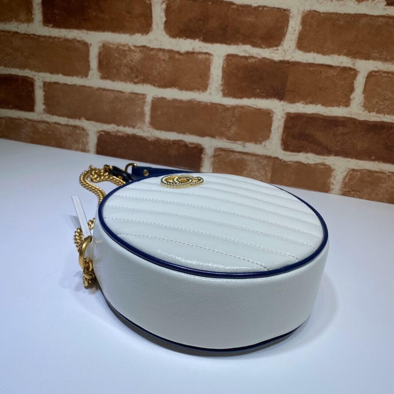 Replica Gucci Gg Marmont Mini Round Shoulder Bag 550154 White1:1High-quality replica