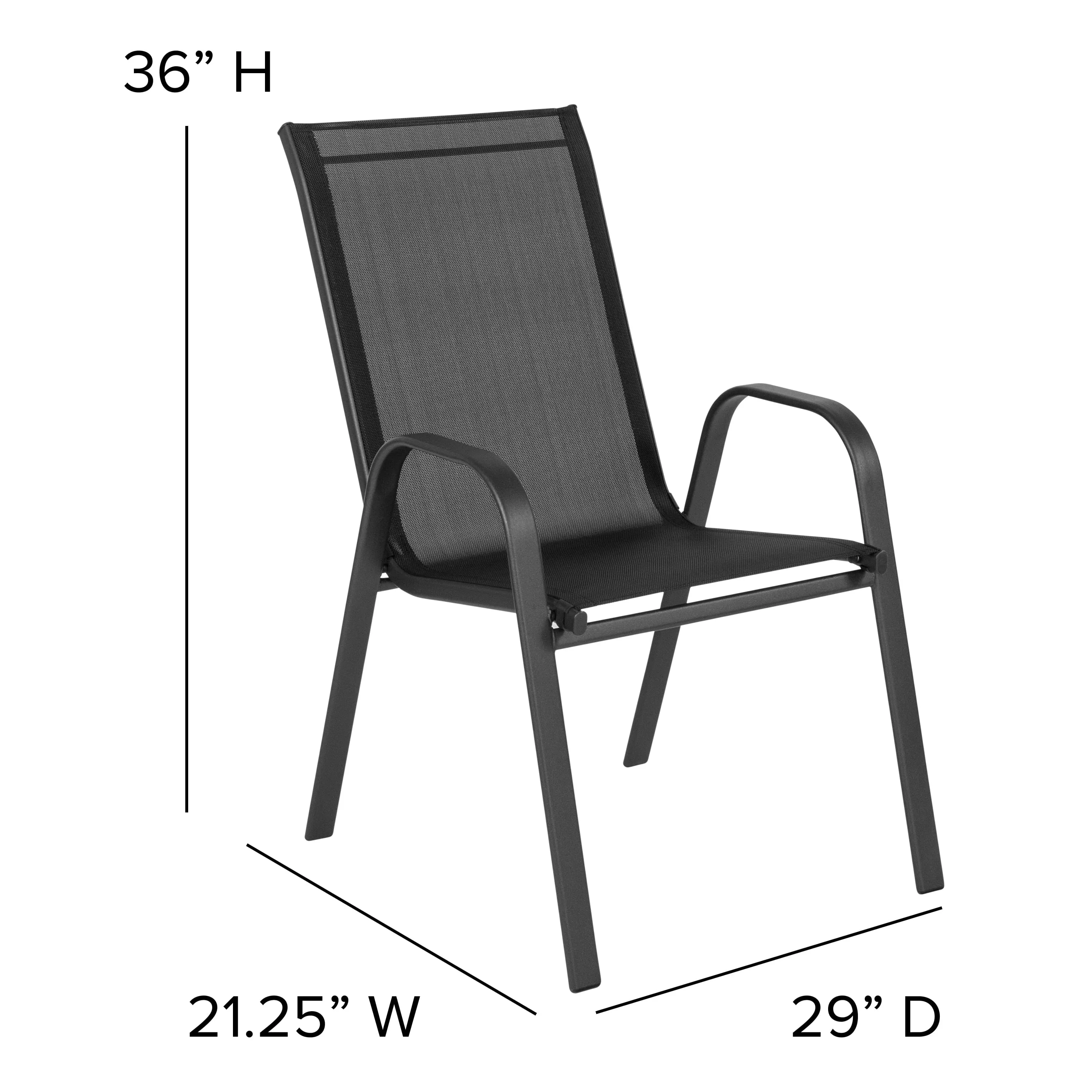 Emma + Oliver Outdoor Stack Chairs, Gray, 4 Pack, 21.25in W x 29in D x 36in H - Image 46 Emma + Oliver Outdoor Stack Chairs, Gray, 4 Pack, 21.25in W x 29in D x 36in H - Image 46