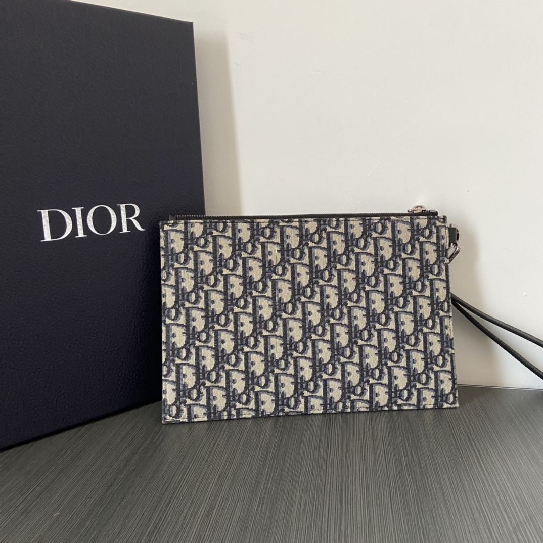 Oblique Jacquard A5 Pouch Beige For Women‎ 10.5 in/26.5cm CD 2ESCA338YSE_H05E1:1High-quality replica