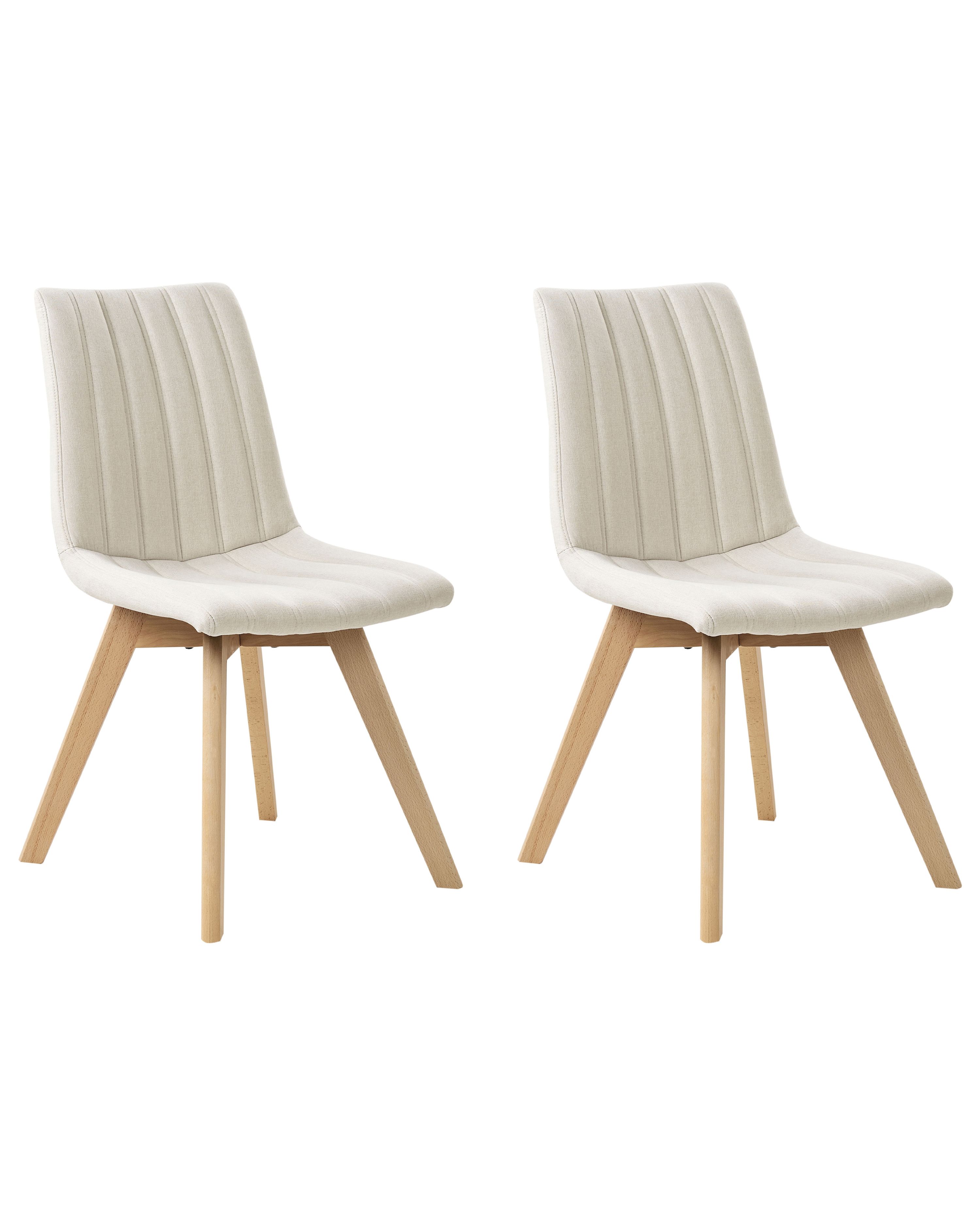 Set of 2 Dining Chairs CALGARY Fabric Off-White
