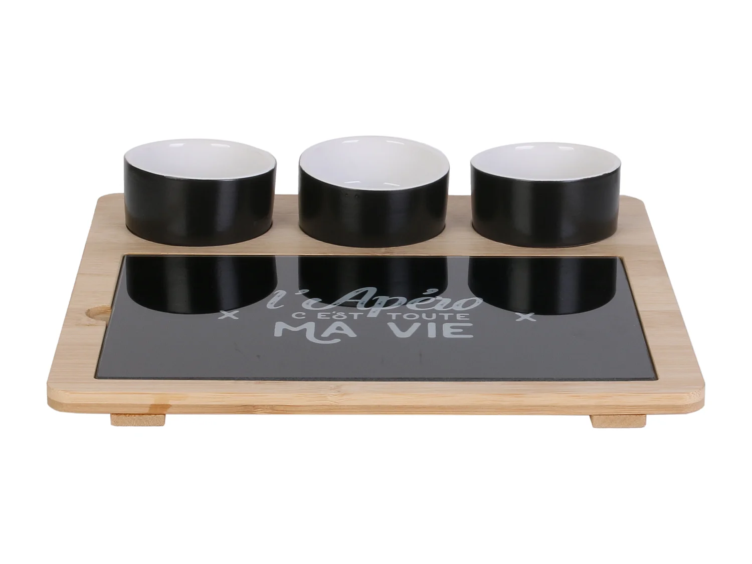 Plateau - COOK CONCEPT - Bambou - Avec Planche et Coupelles x3 - Multicolore