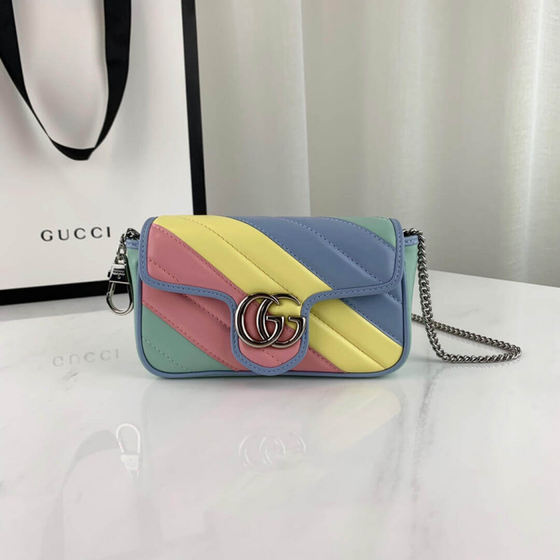 Replica Gucci Gg Marmont Super Mini Bag In Pastel And Rainbow 4764331:1High-quality replica