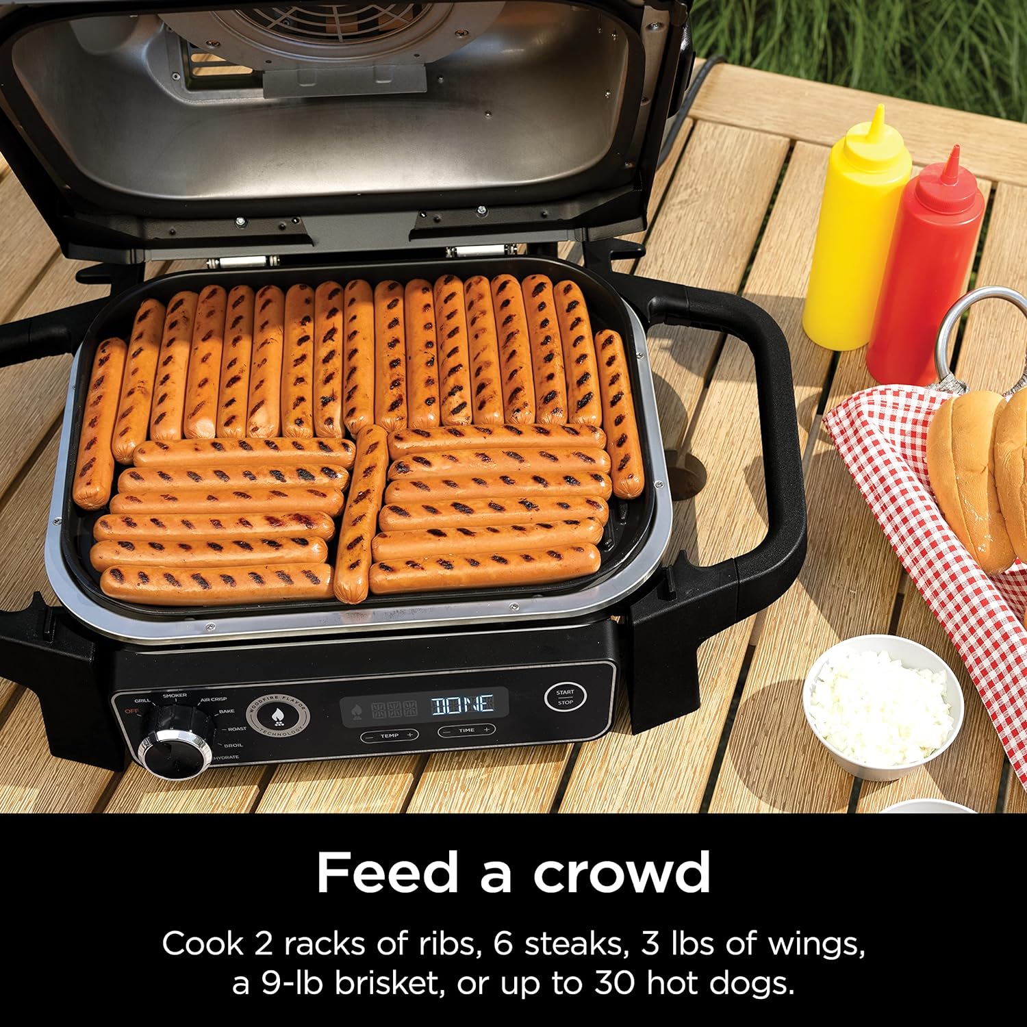 Ninja 7-in-1 Portable Electric Outdoor Grill And Smoker With Thermometer, Grey - OG751BRN - Image 23 Ninja 7-in-1 Portable Electric Outdoor Grill And Smoker With Thermometer, Grey - OG751BRN - Image 23