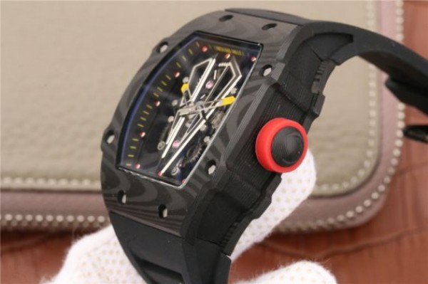 Replica Richard Mille RM027-03 Full Black Carbon Skeleton Dial Black Rubber Strap 6T51 - Top club